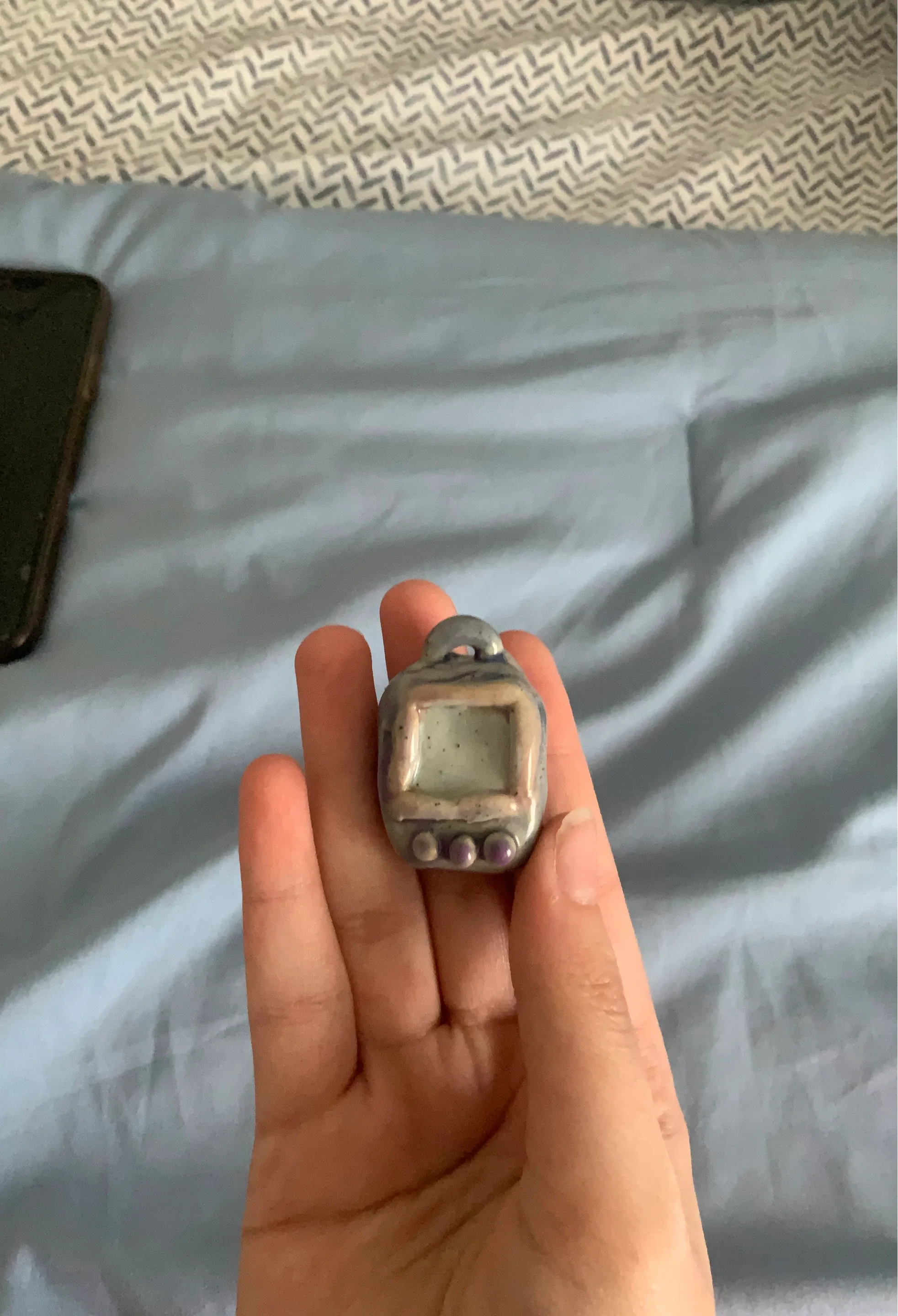 Handmade Ceramic Tamagotchi Charm