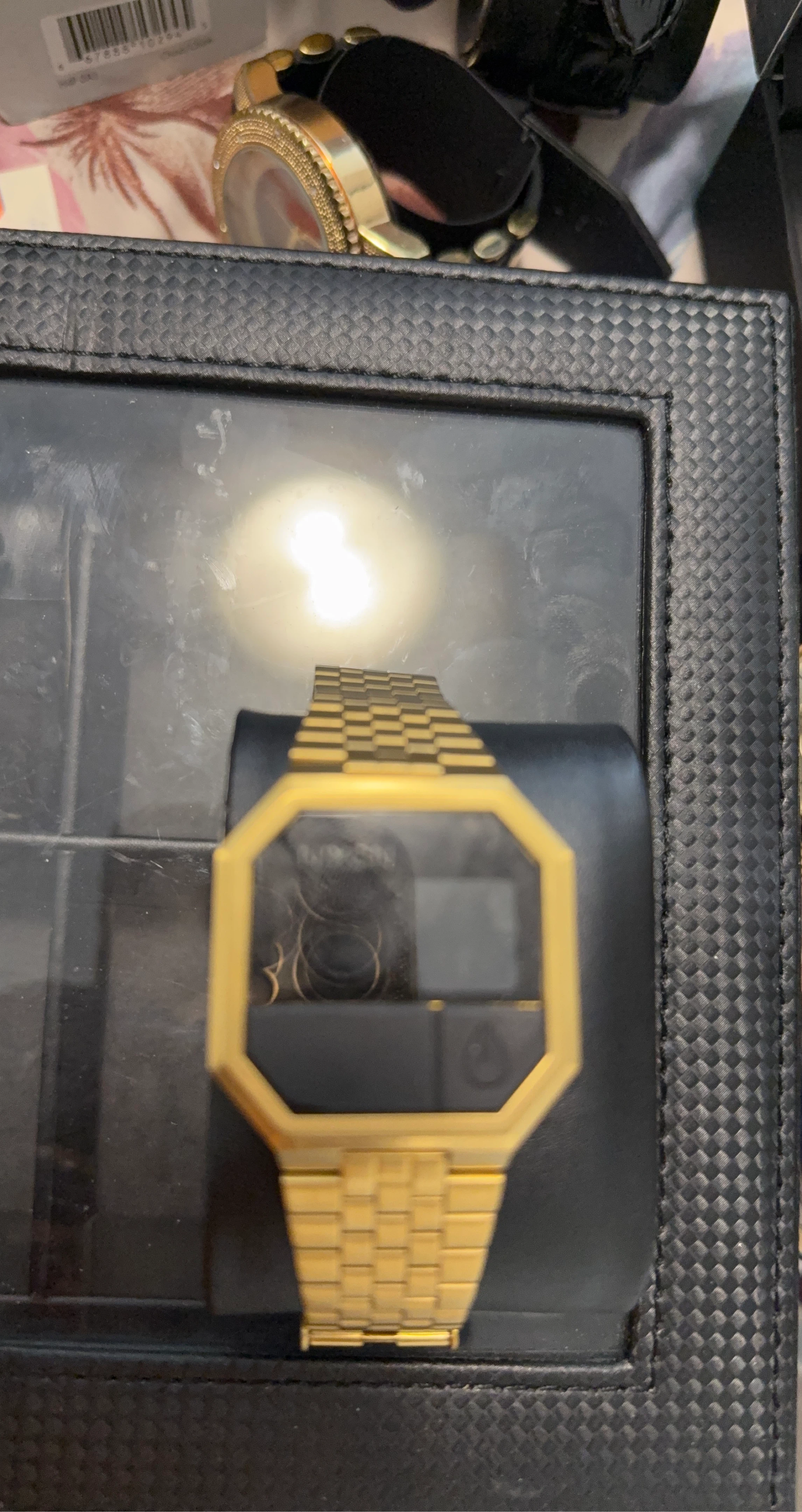 Gold Octagonal Digital Watch