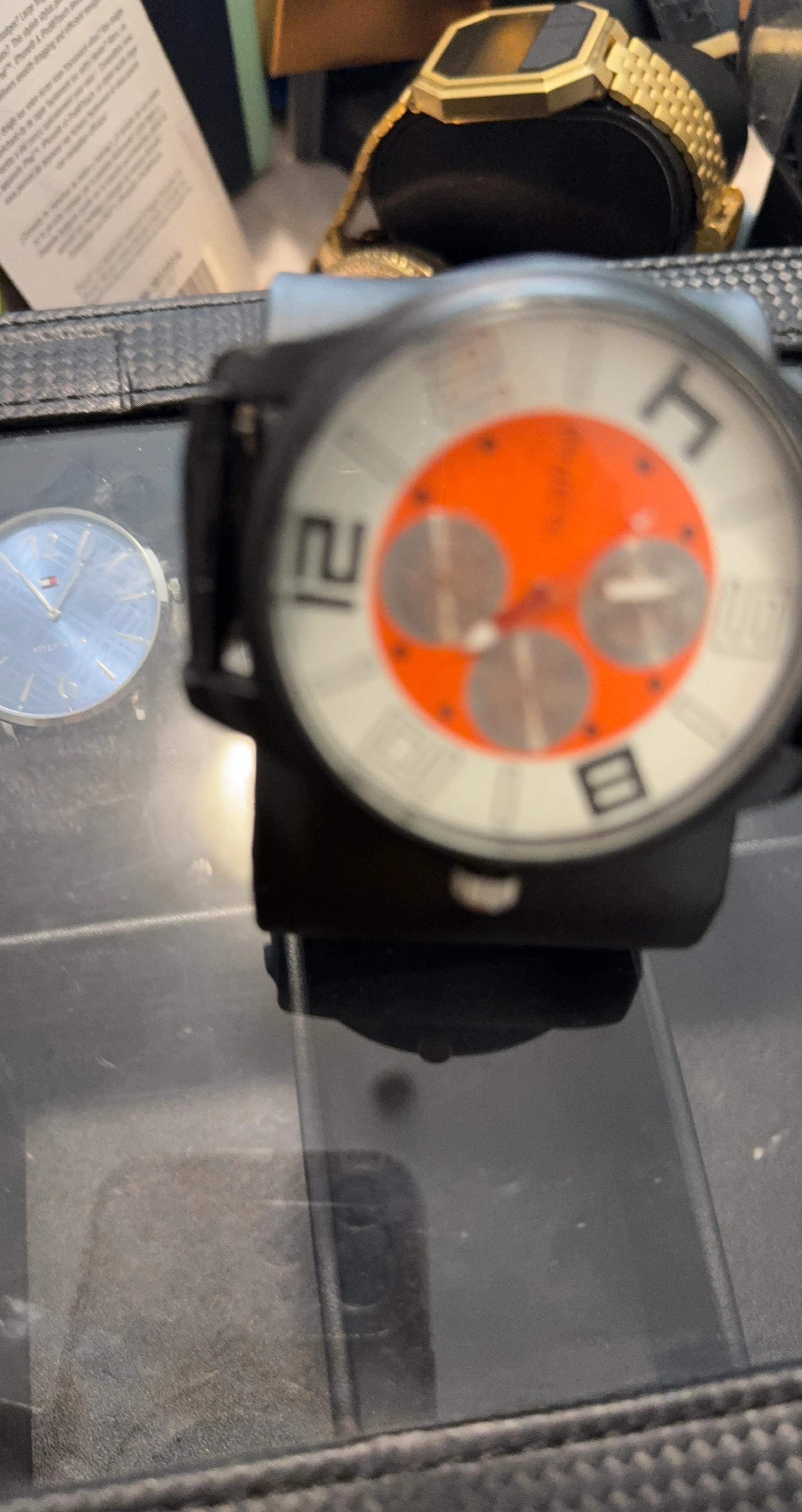 Large Orange Dial Men's Watch
