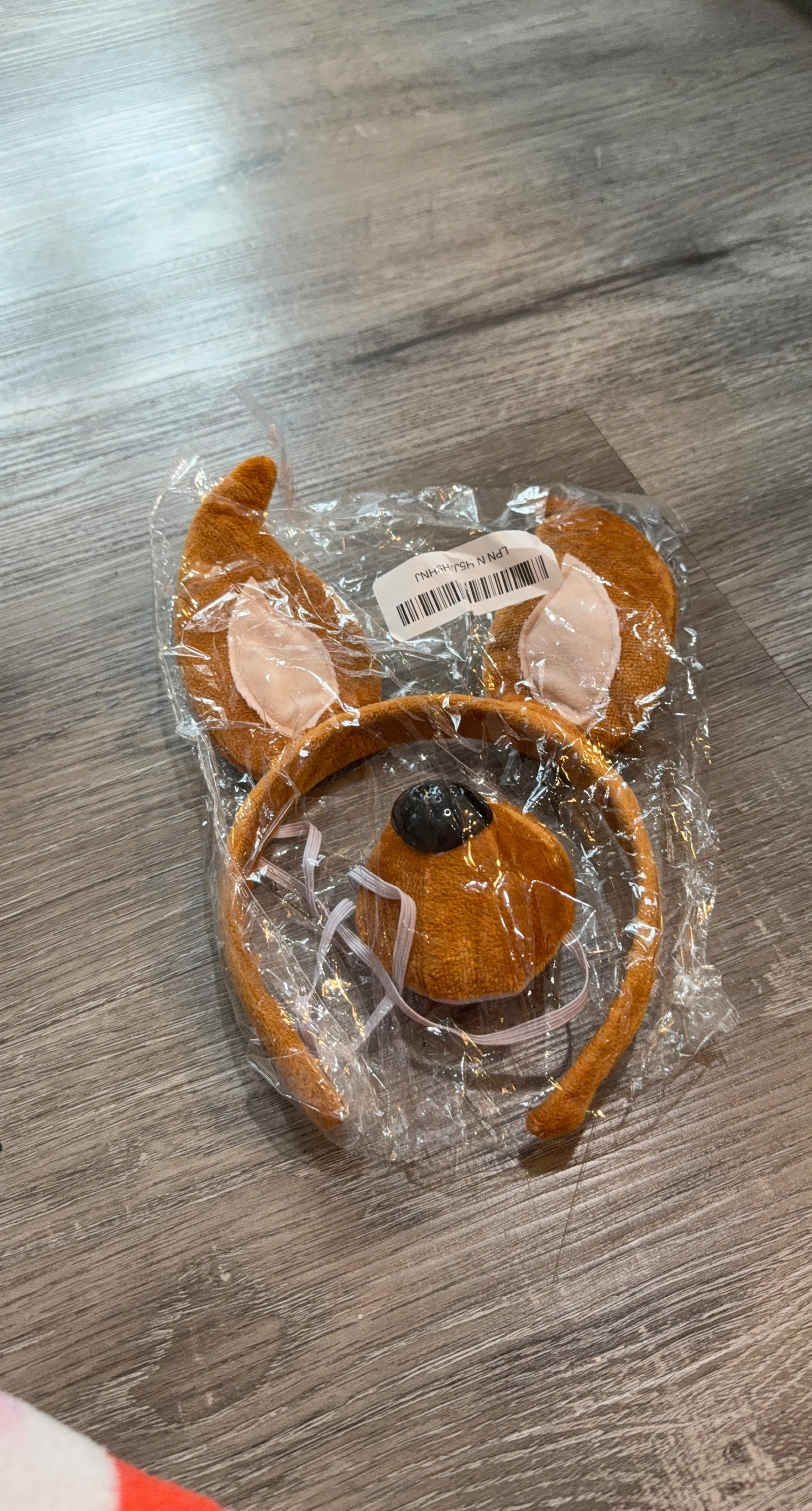 Brown fuzzy animal ears and nose headband