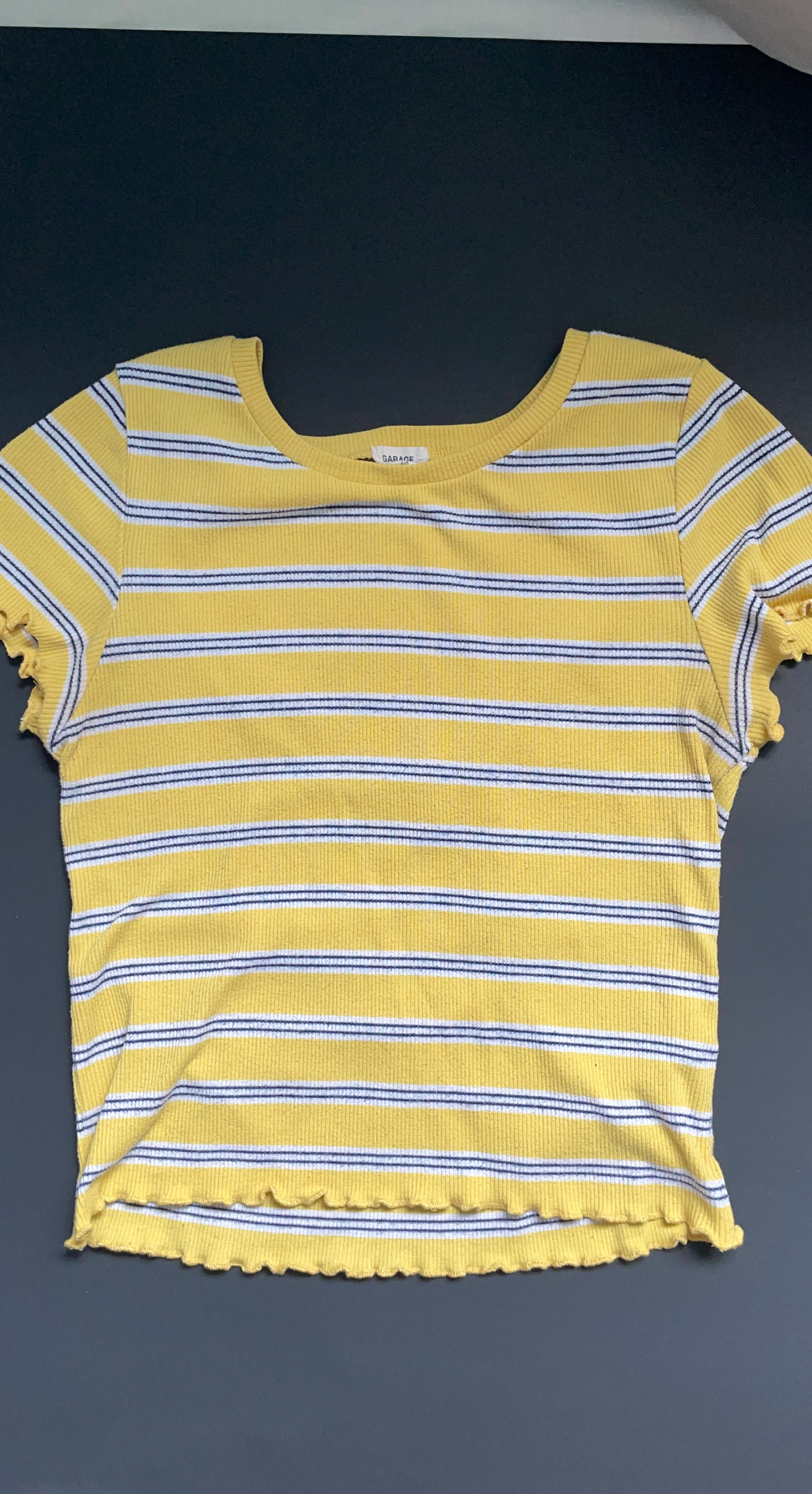 Garage Yellow Striped Ringer T-Shirt