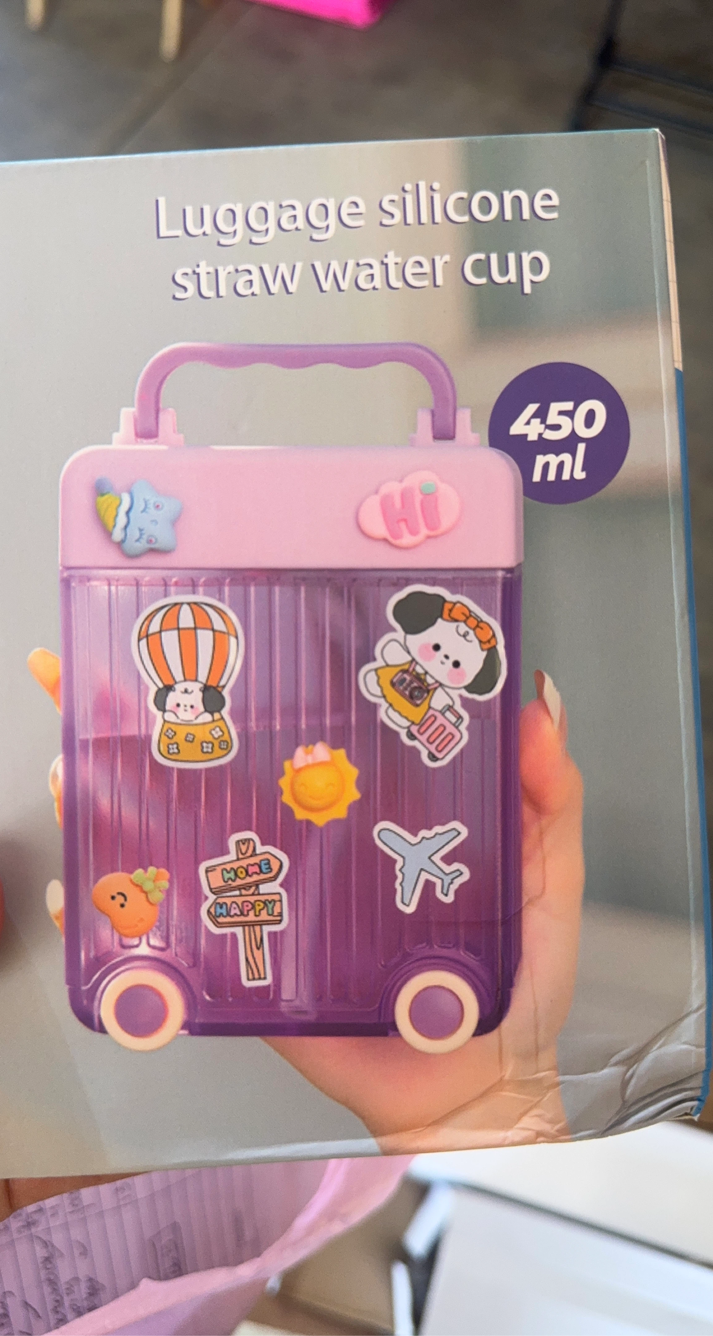 Luggage Silicone Straw Water Cup