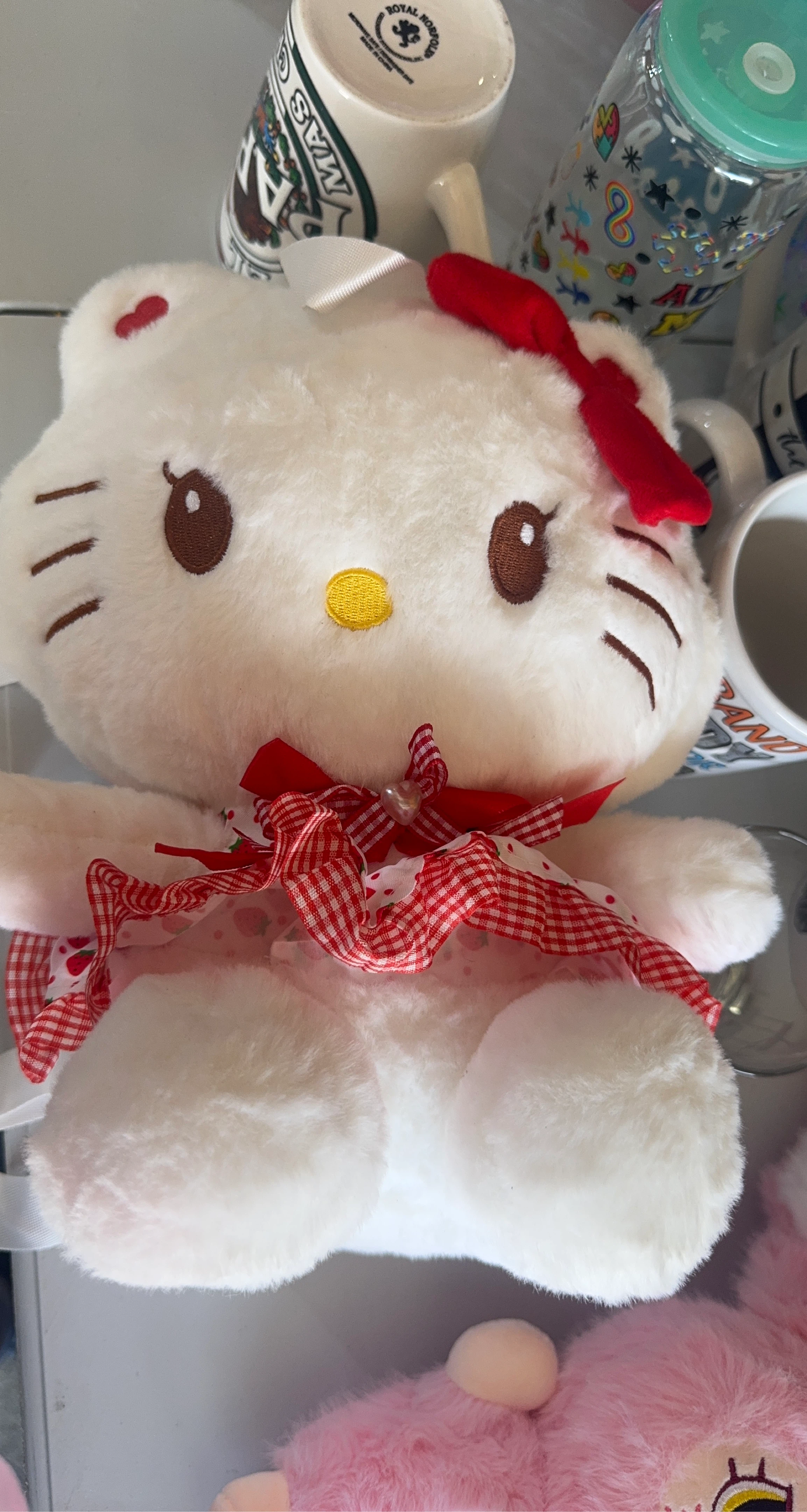 White Hello Kitty Plush bag with Red Bow