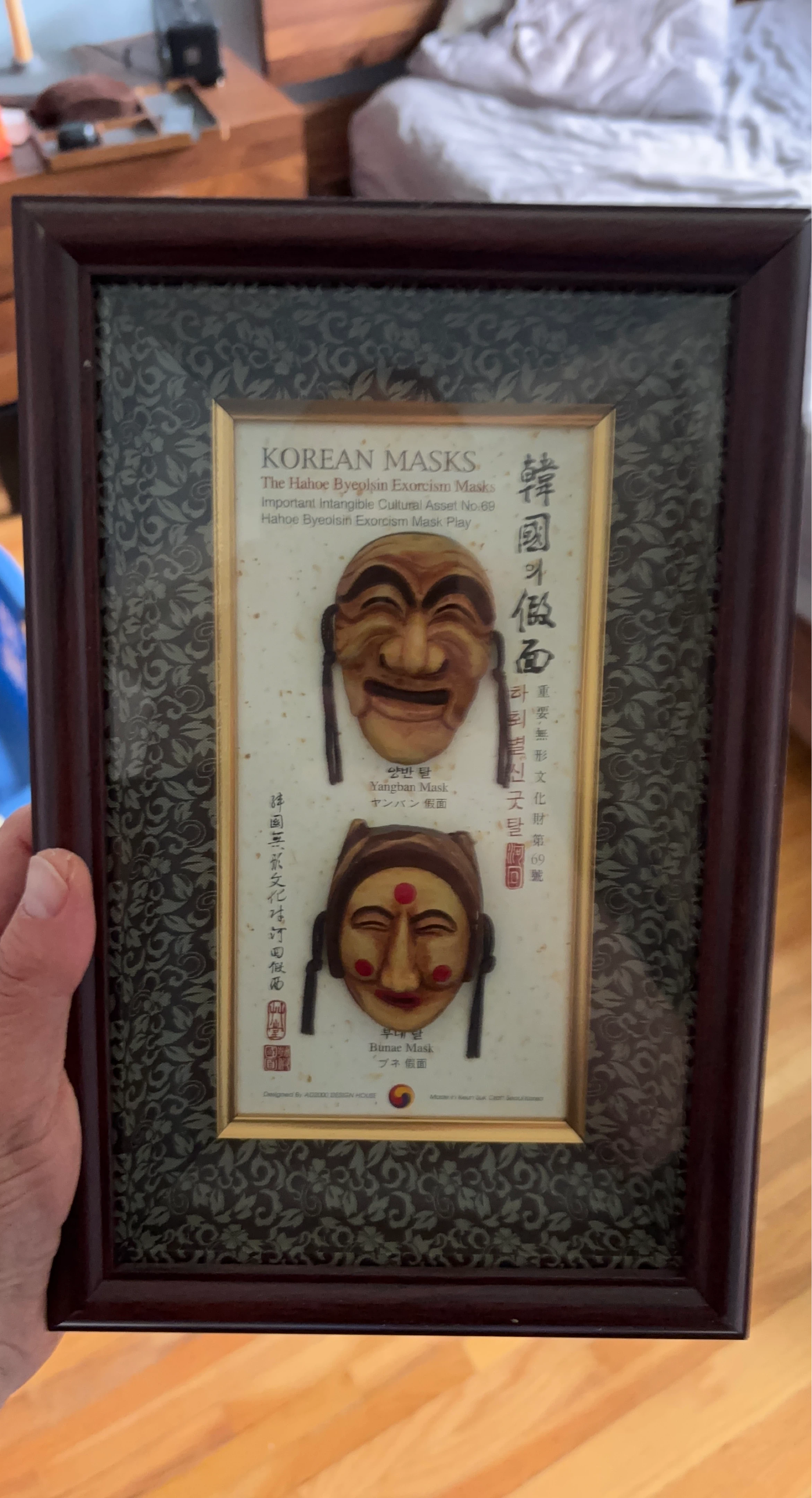 Framed Korean Hahoe Masks