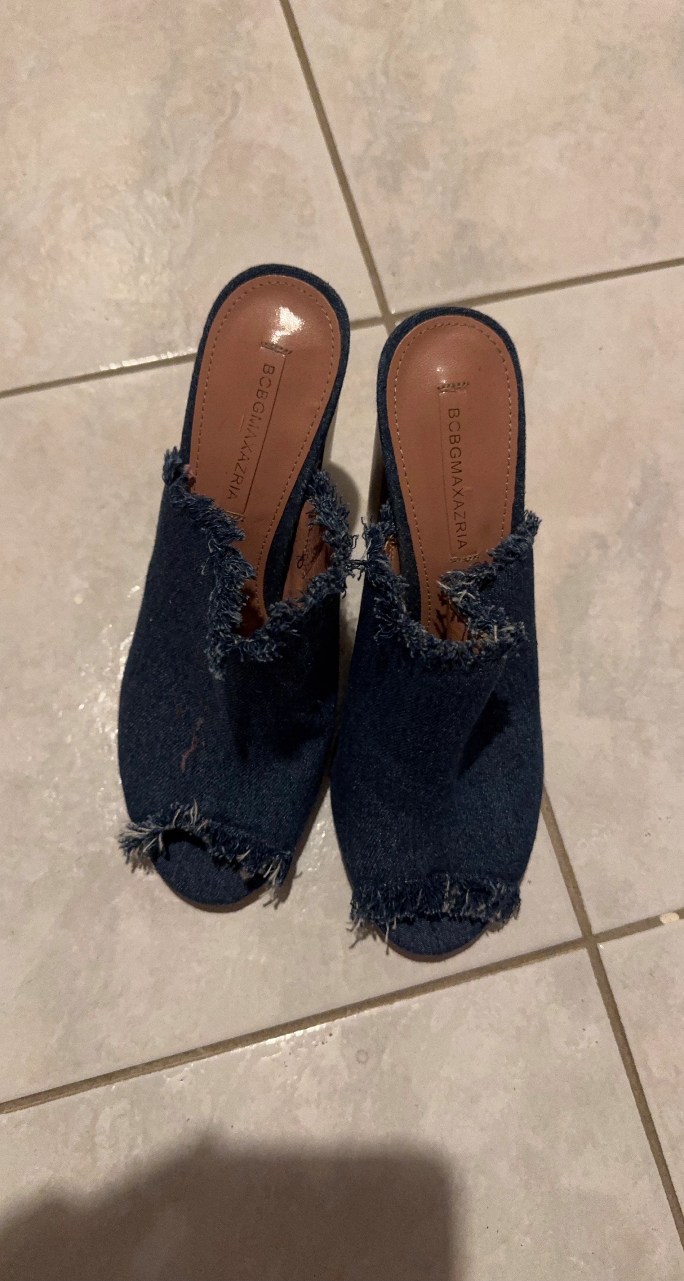 BCBGMAXAZRIA Denim Mules