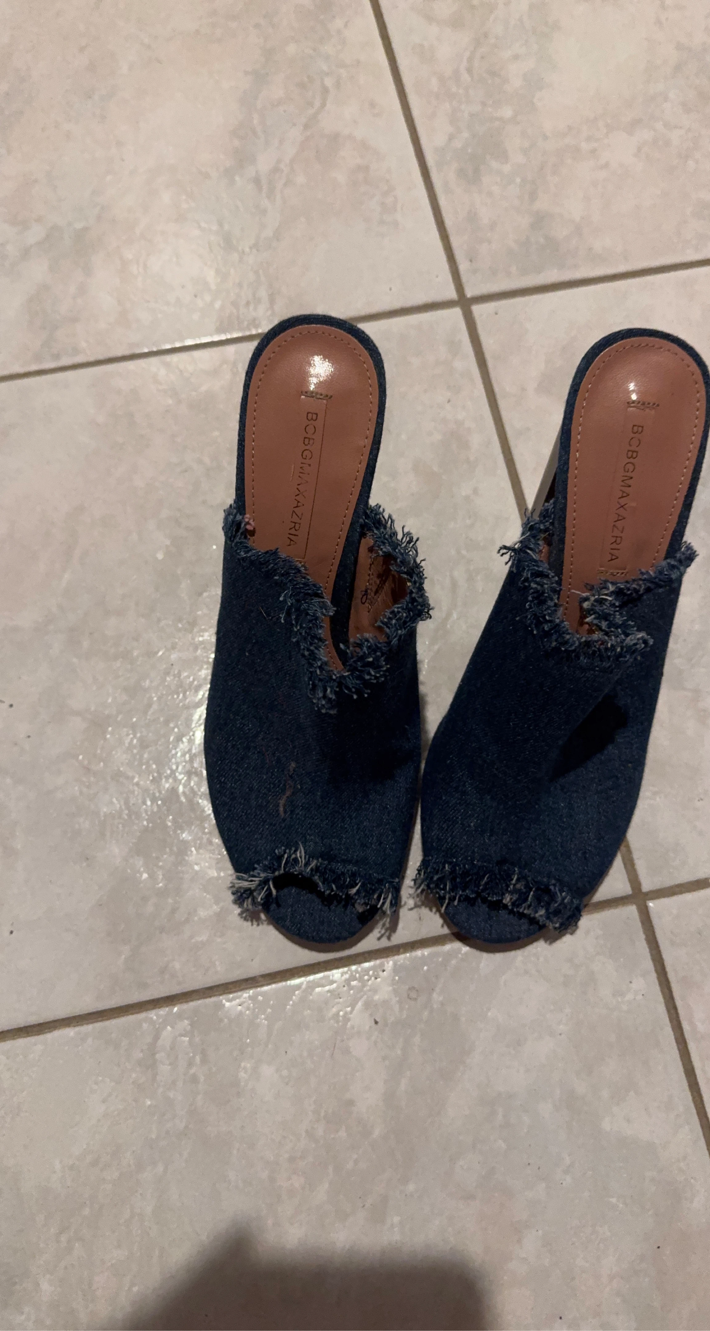 BCBGMAXAZRIA Denim Mules