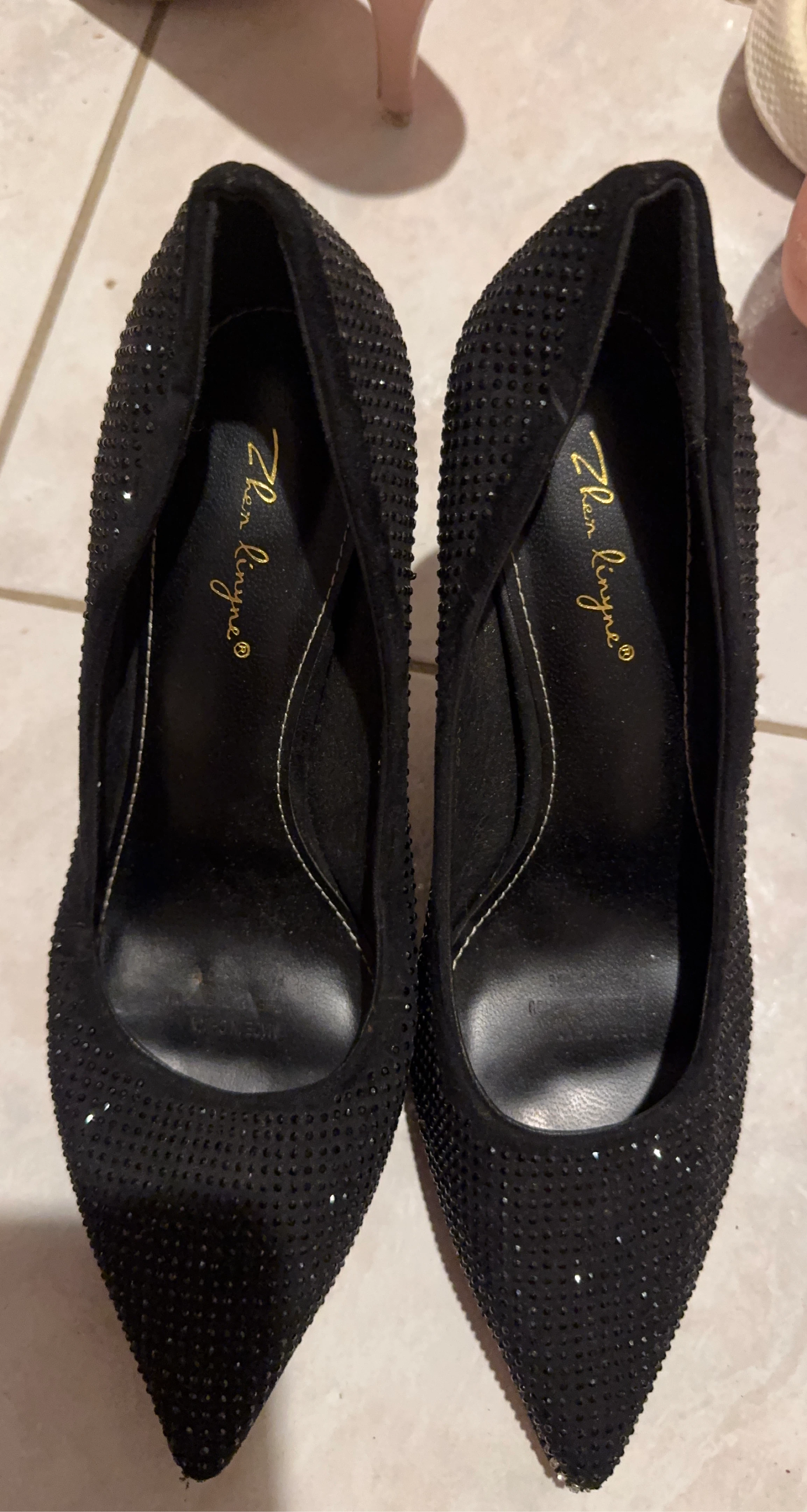 Black Embellished Heels