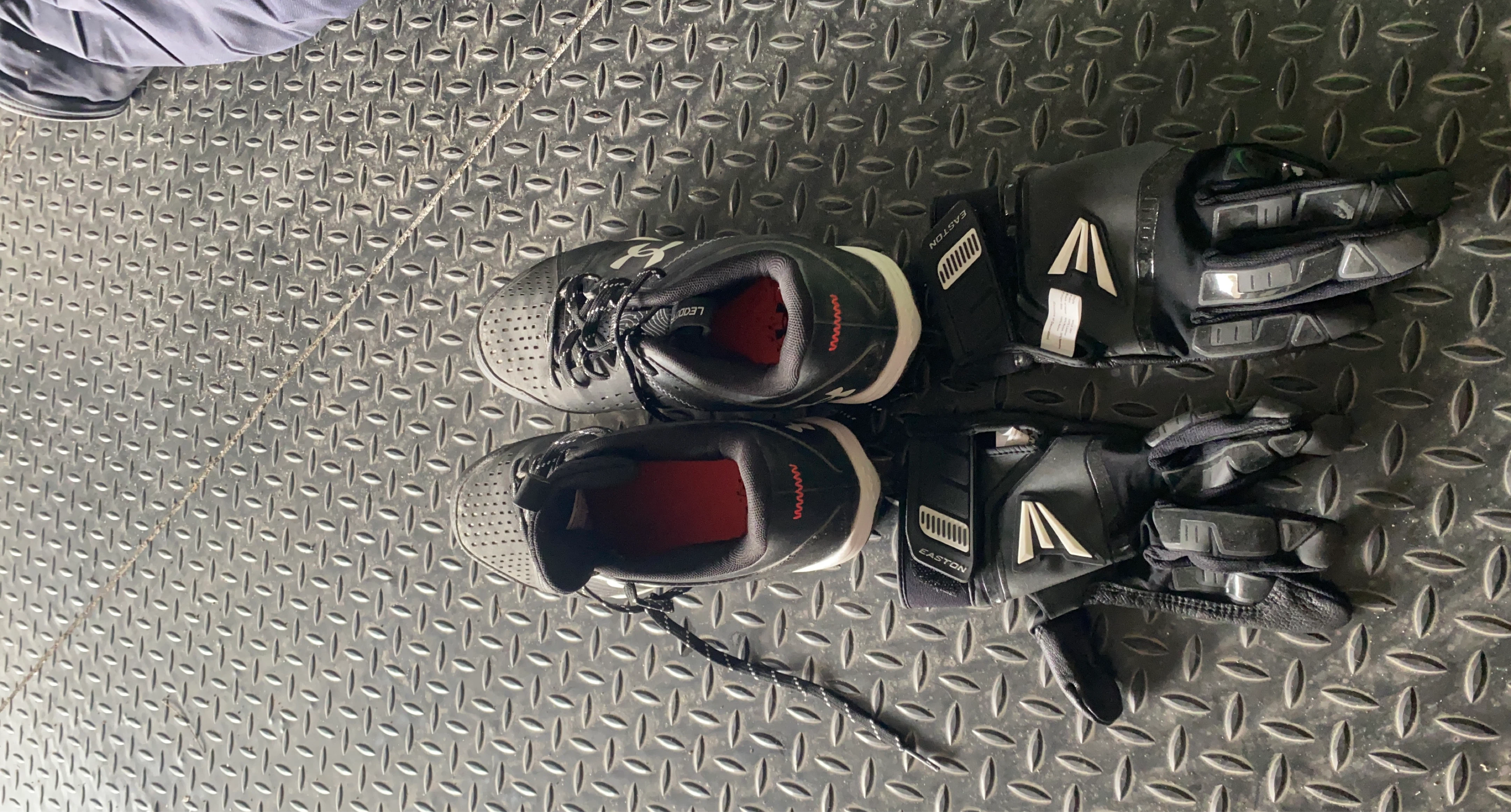 Under Armour Baseball Cleats & Easton Batting Gloves
