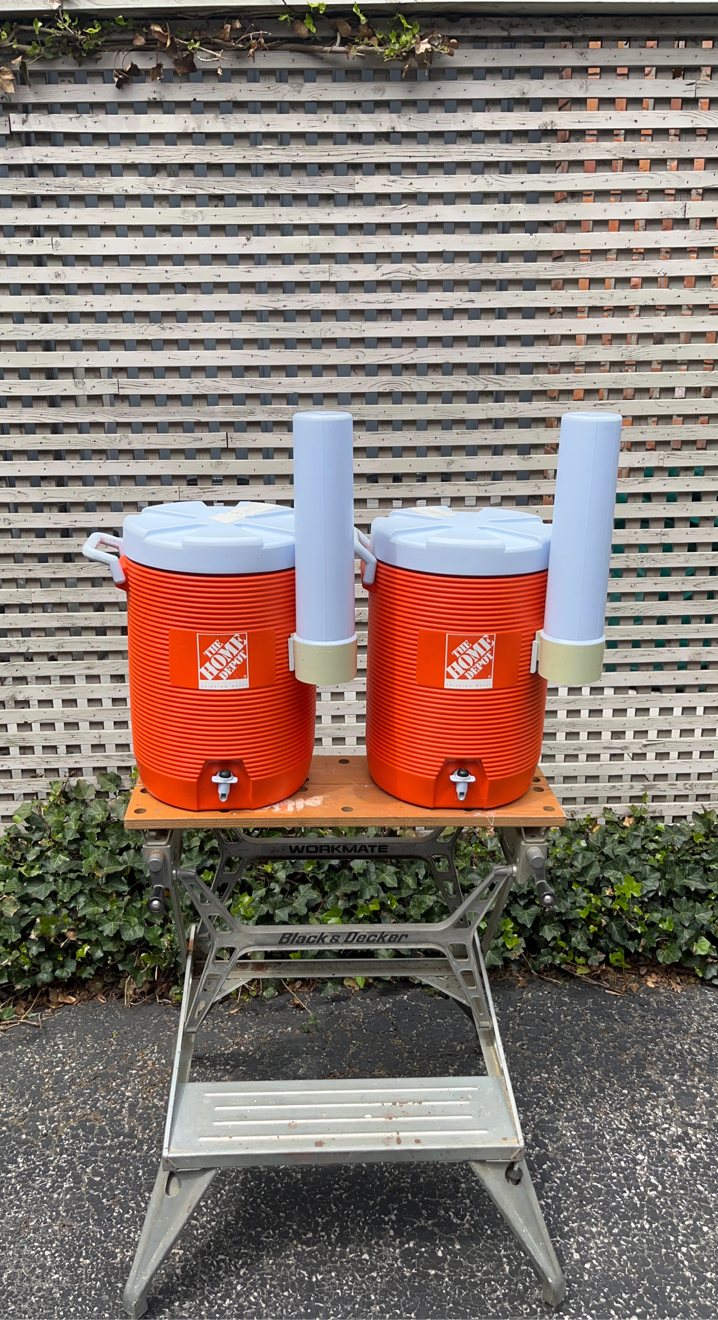 Home Depot Orange Water Coolers (Pair)