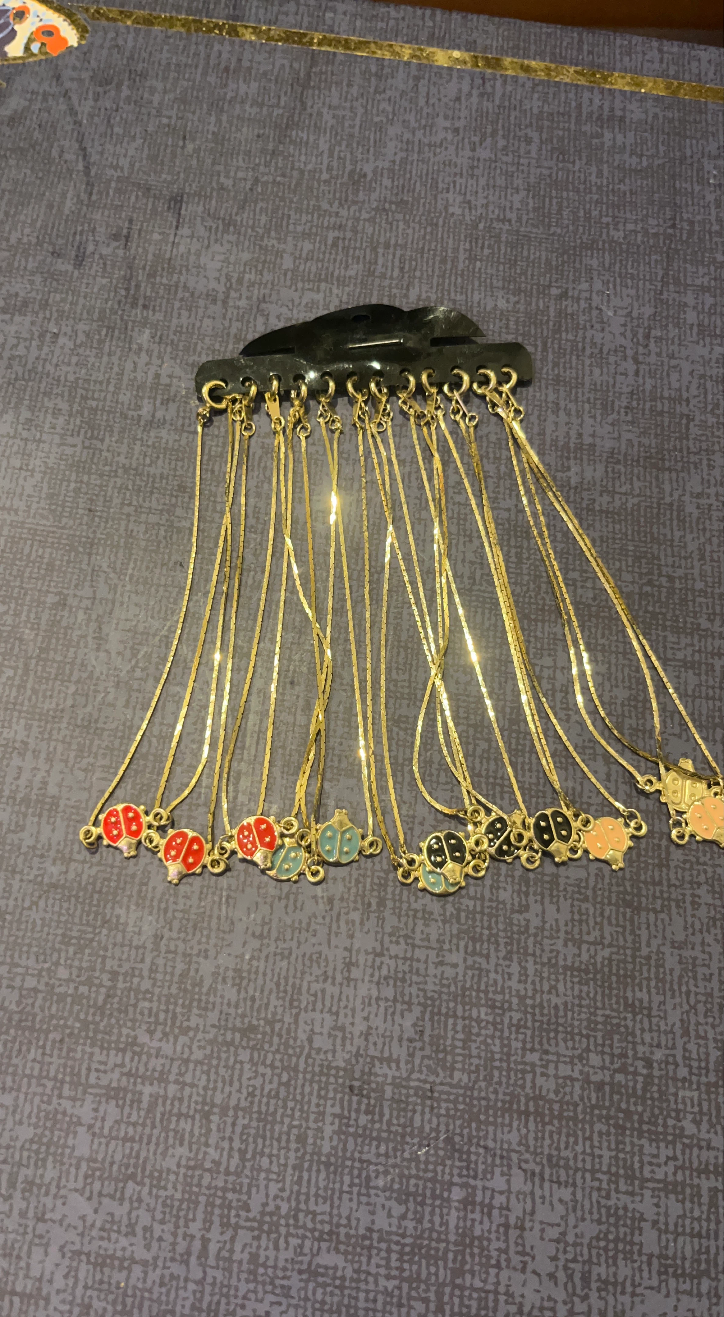 Set of 12 Ladybug ankle bracelets