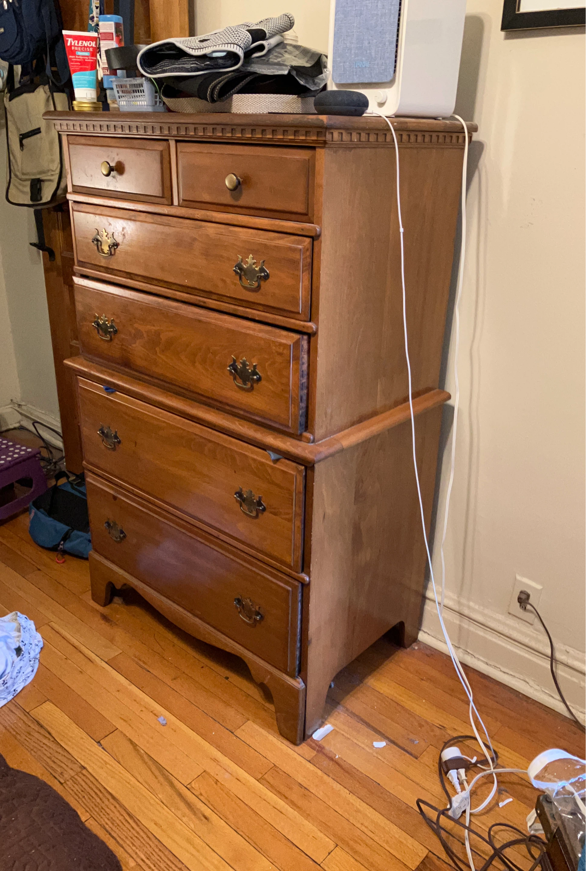 Vintage Wooden Dresser with Multiple Drawers