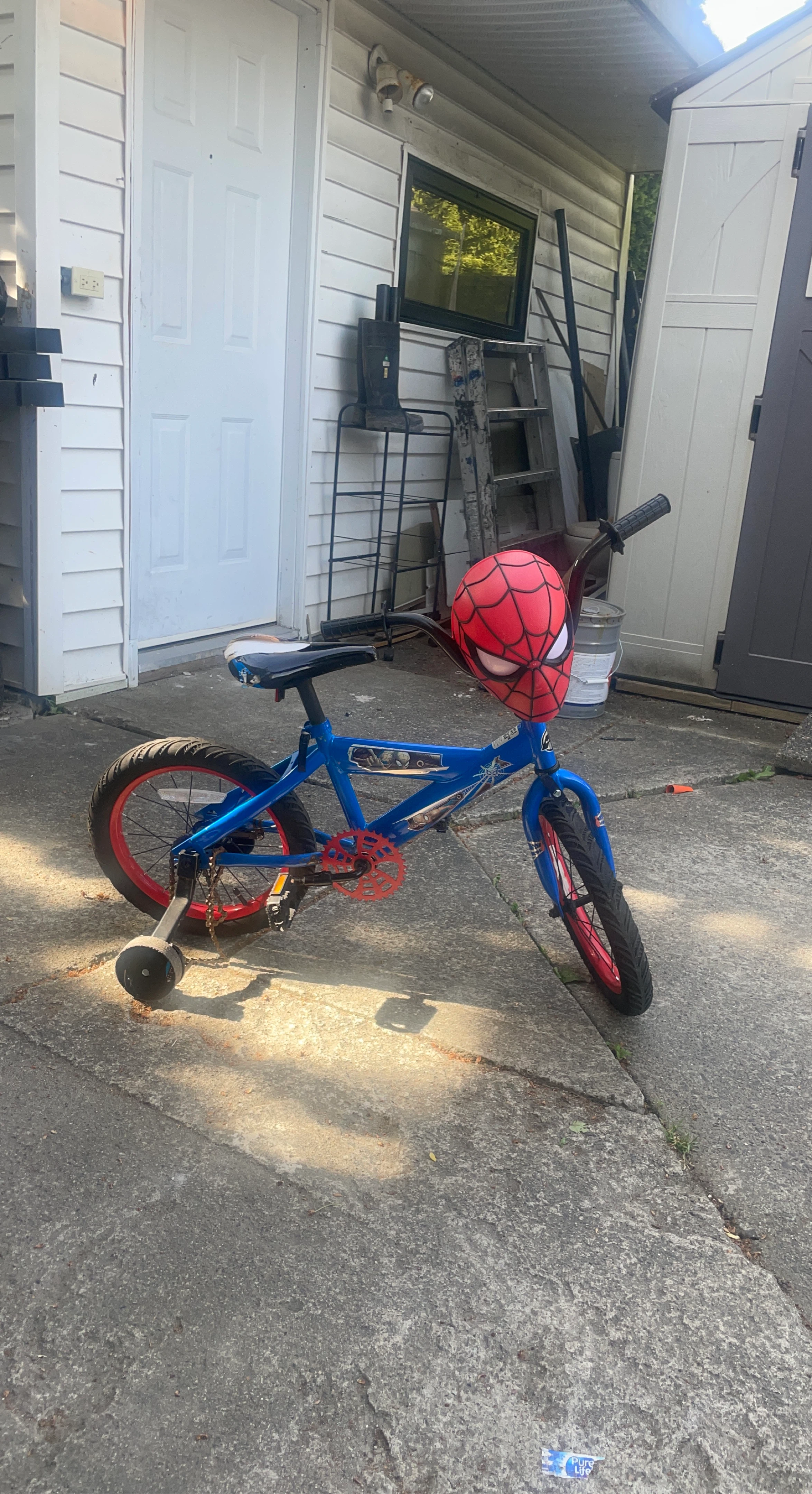 Blue Spider-Man Kids' Bicycle with Training Wheels