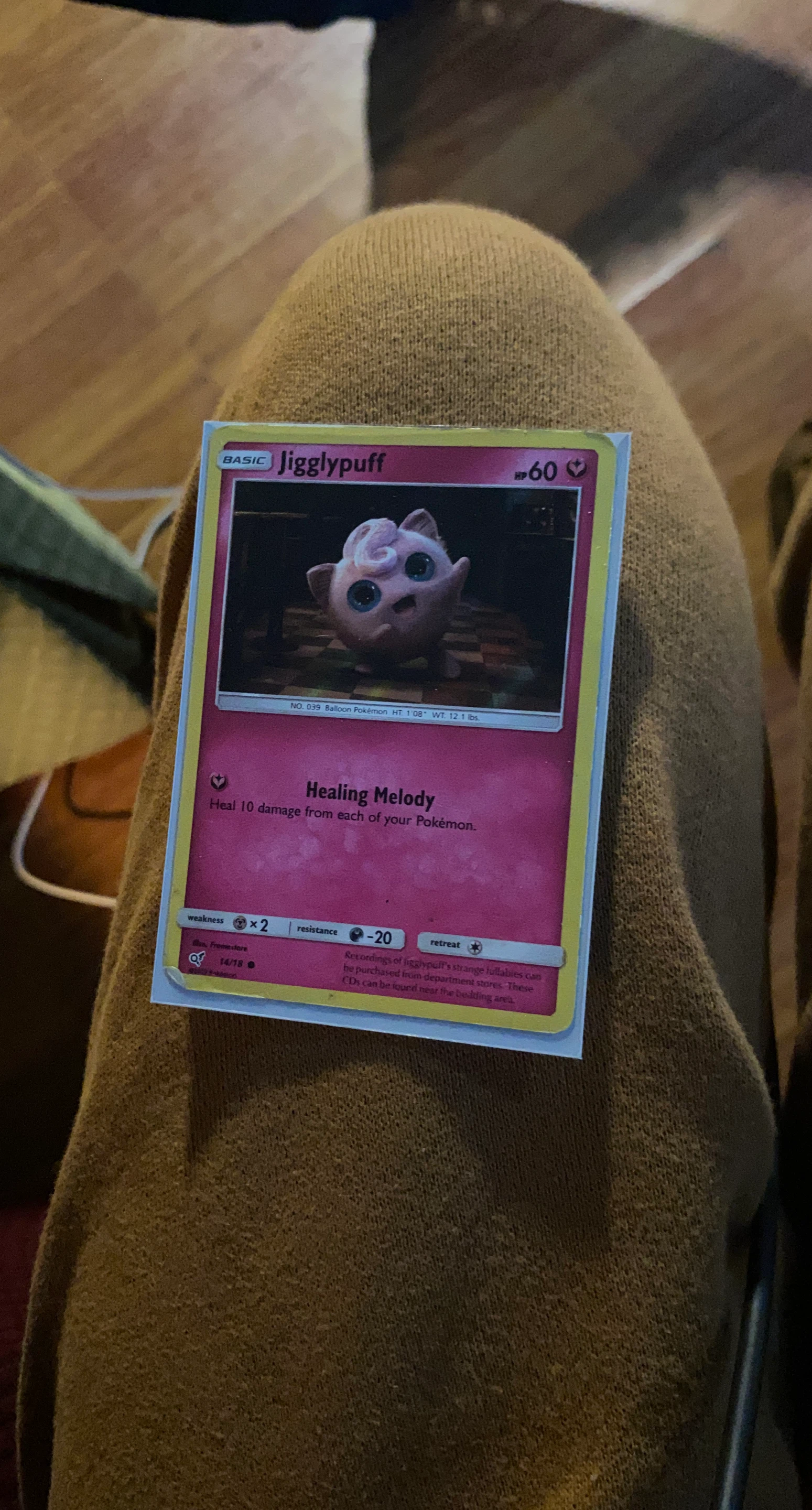 Jigglypuff Pokemon Card in card protector