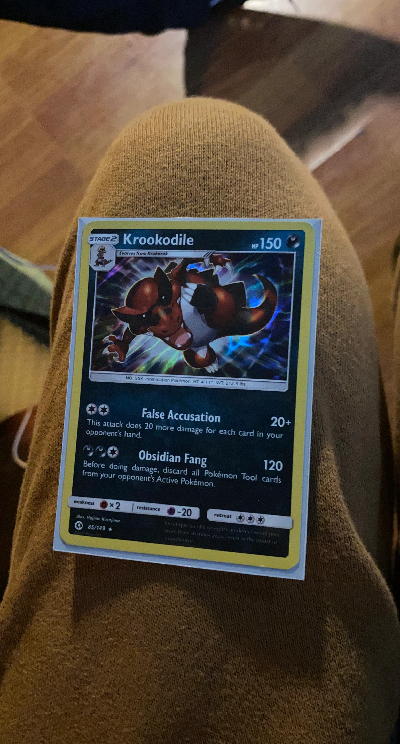 Pokemon Krookodile Card 85/149 in card protector
