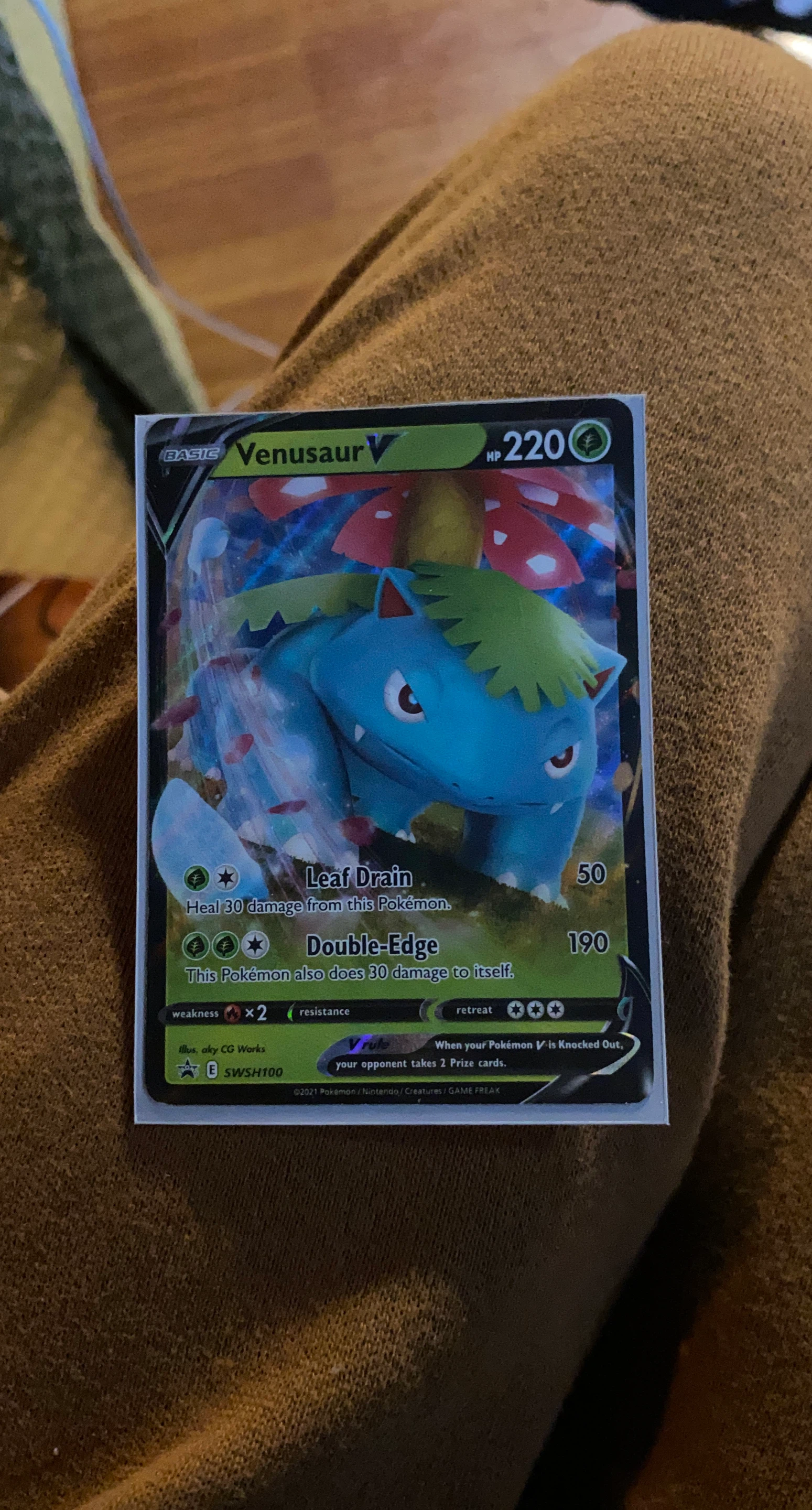 Pokemon Venusaur V Card in card protector