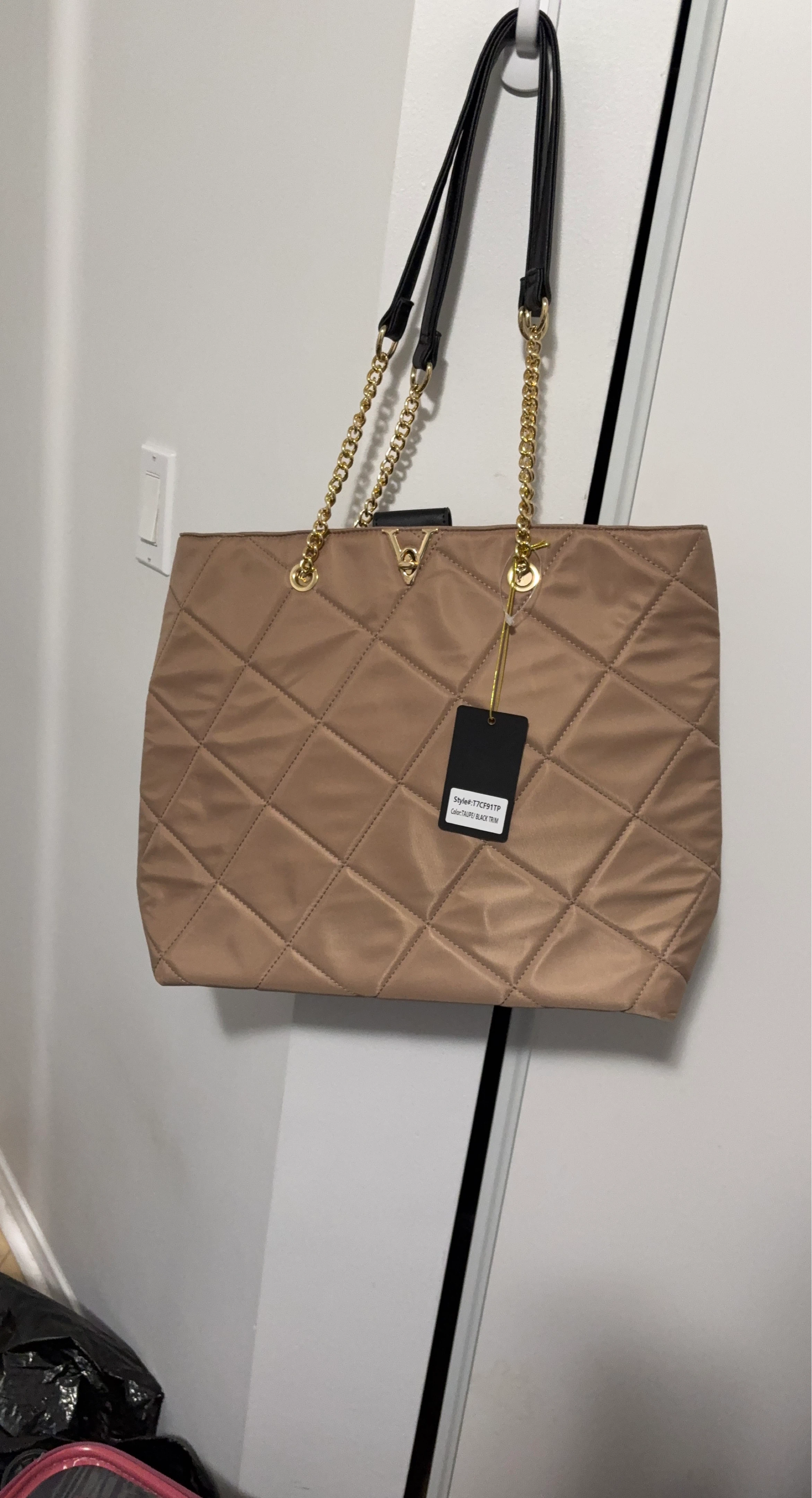 Vince Camuto Quilted Tote Bag - Taupe