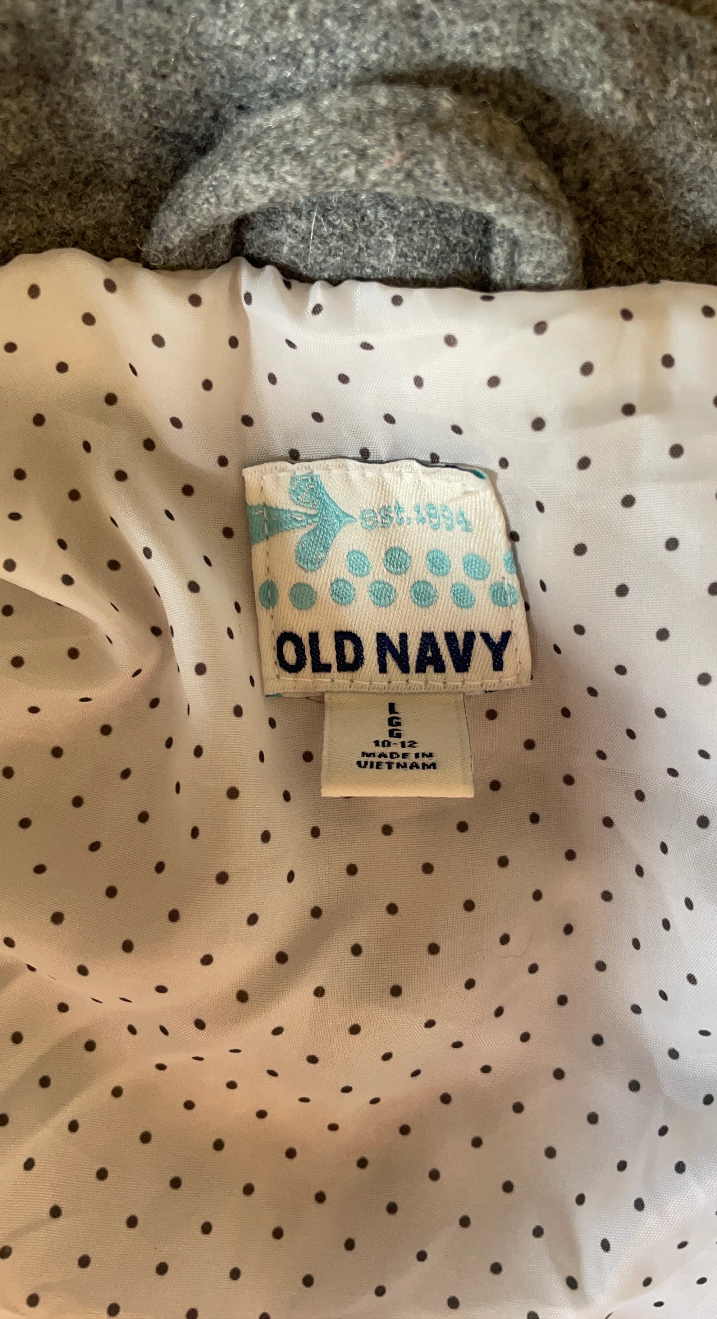 Old Navy Grey Wool Peacoat Jacket Size L