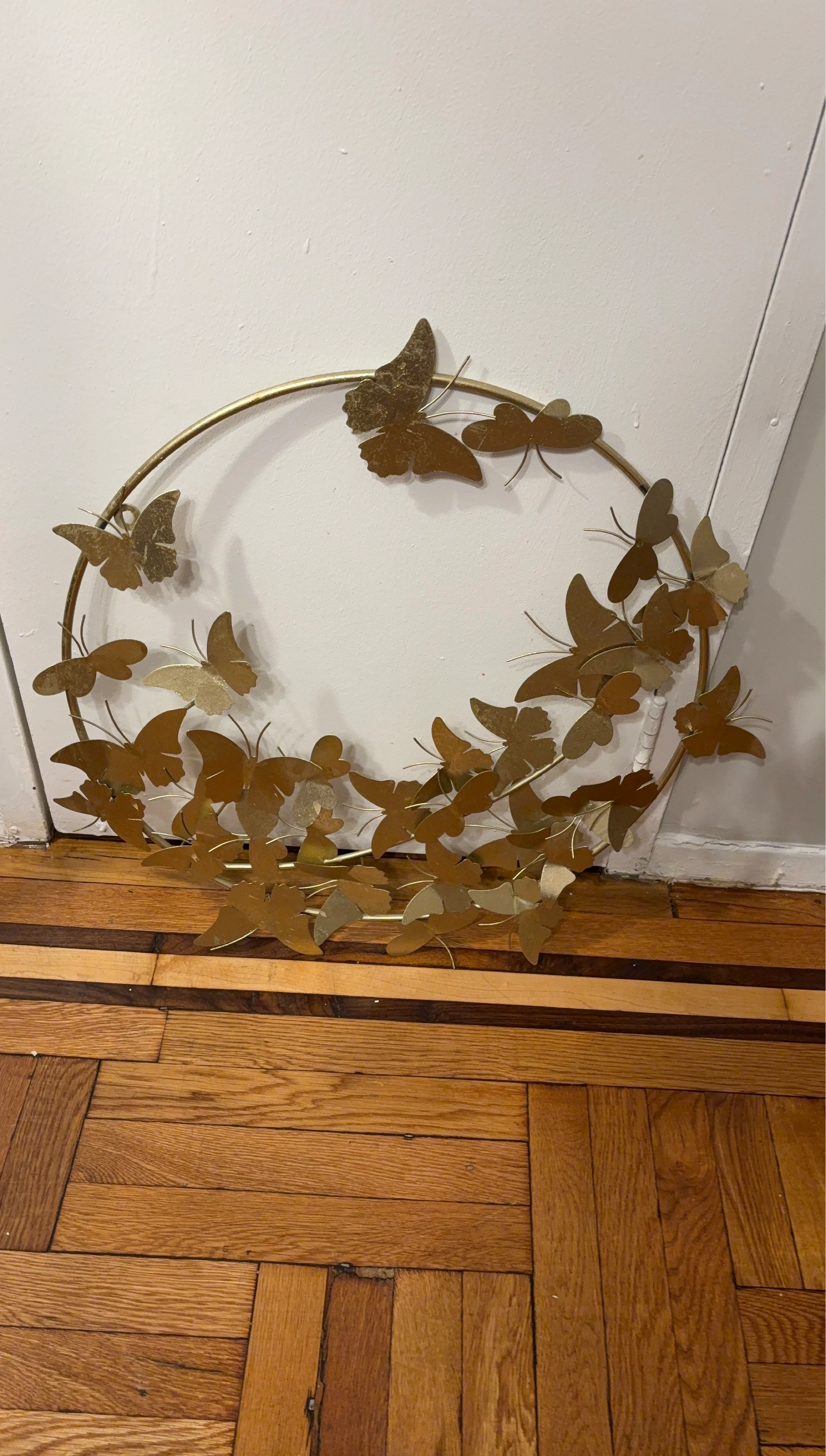 Gold Butterfly Metal Wall Art Wreath