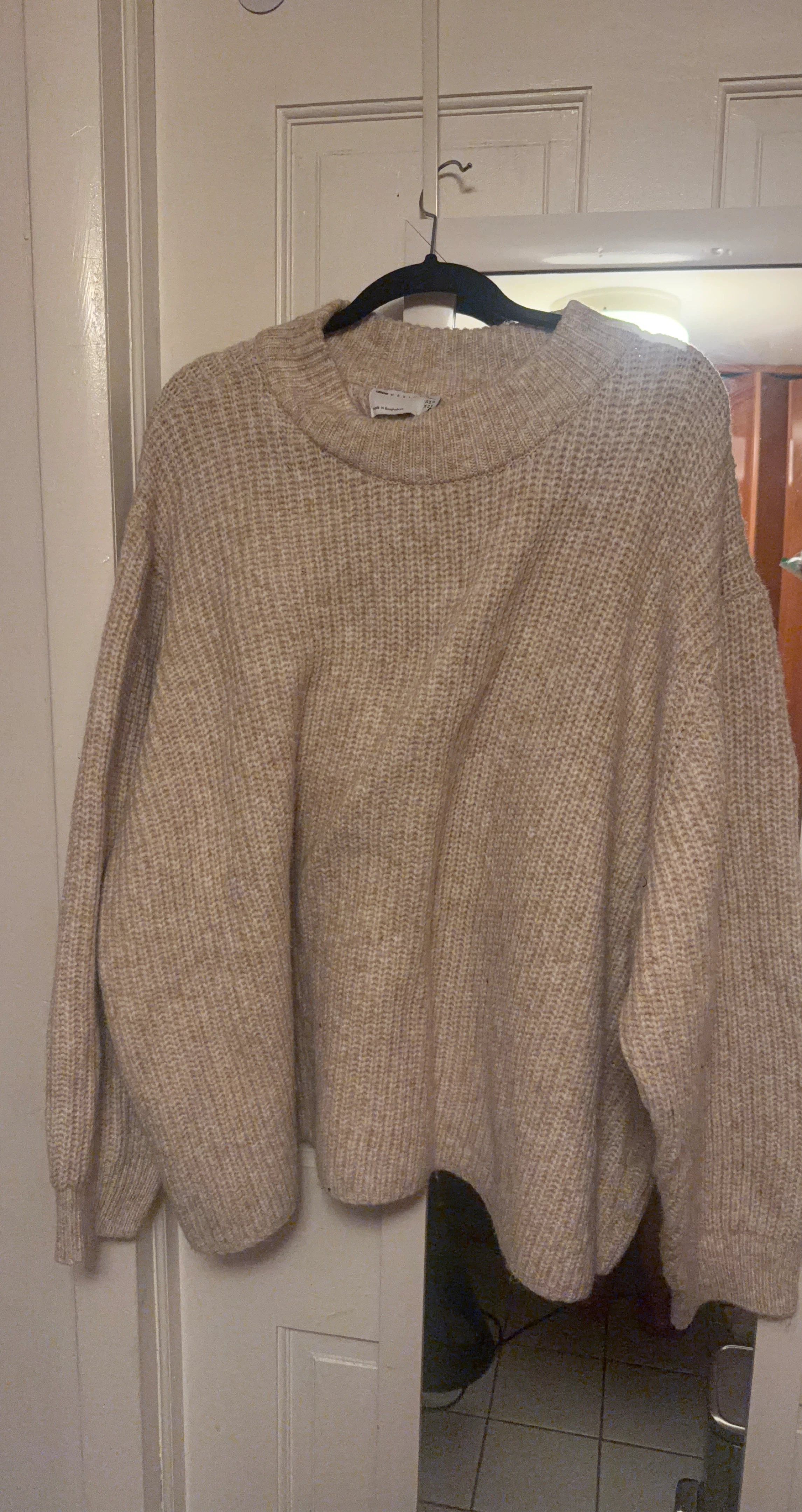 New Look Beige Textured Knit Sweater
