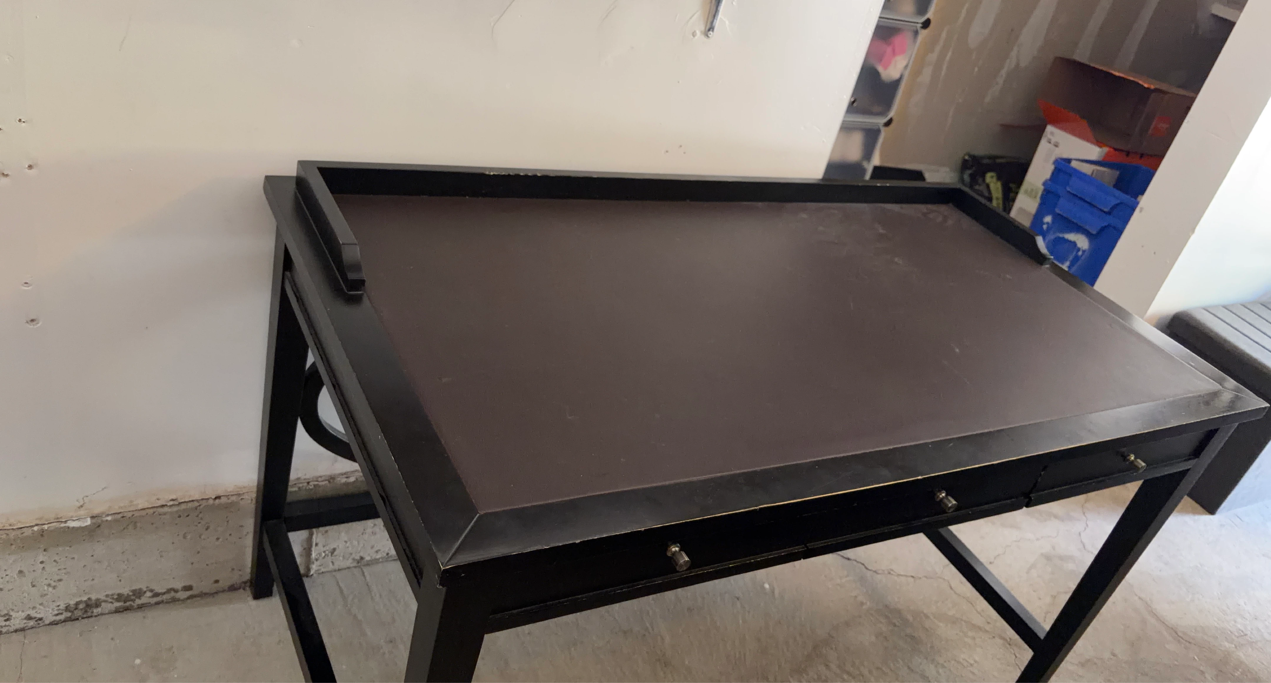 Black Writing Desk with Drawers