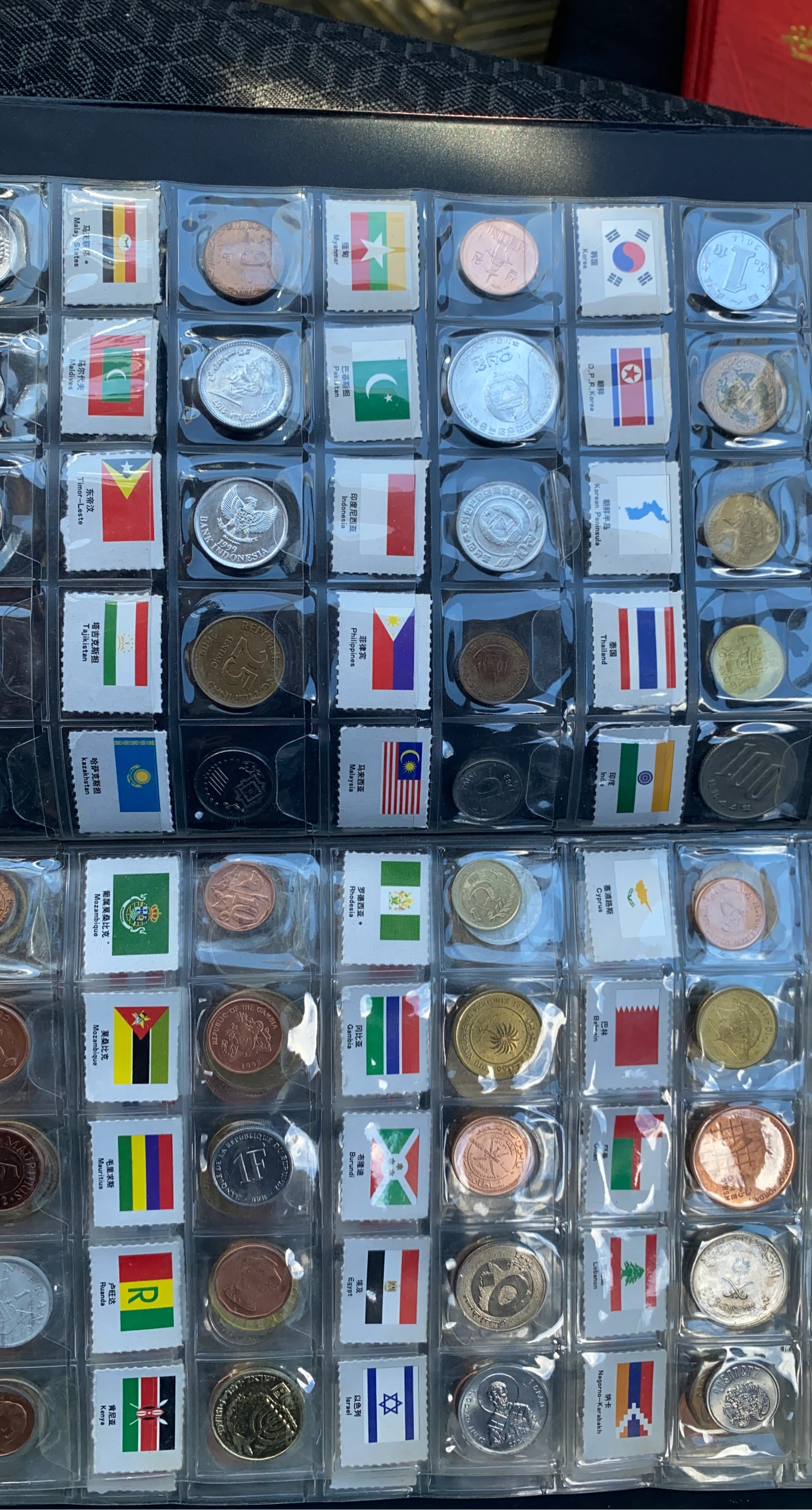 Collection of Global Coins and Flags