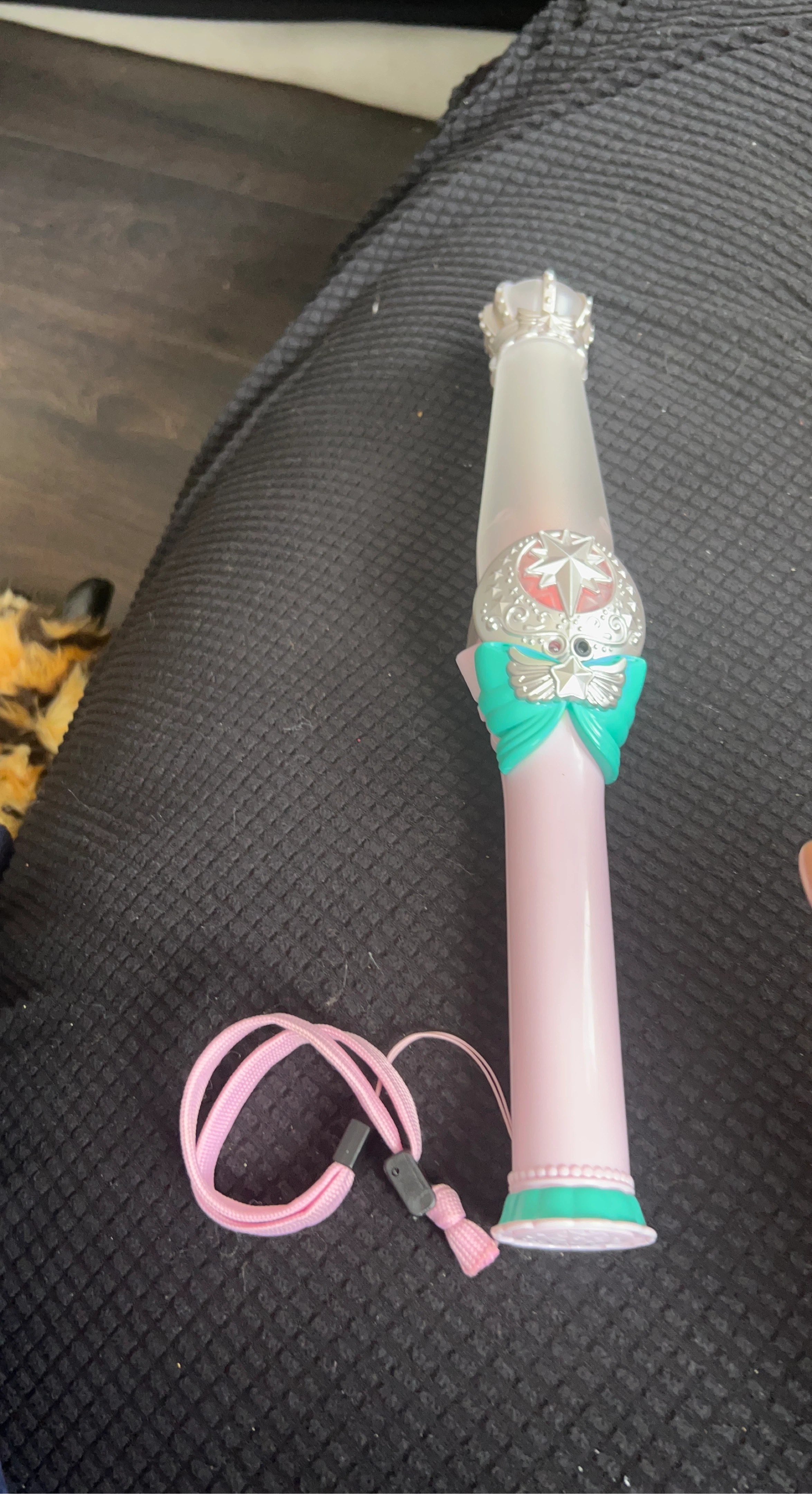 Pink and White Magic Wand with Crown Top