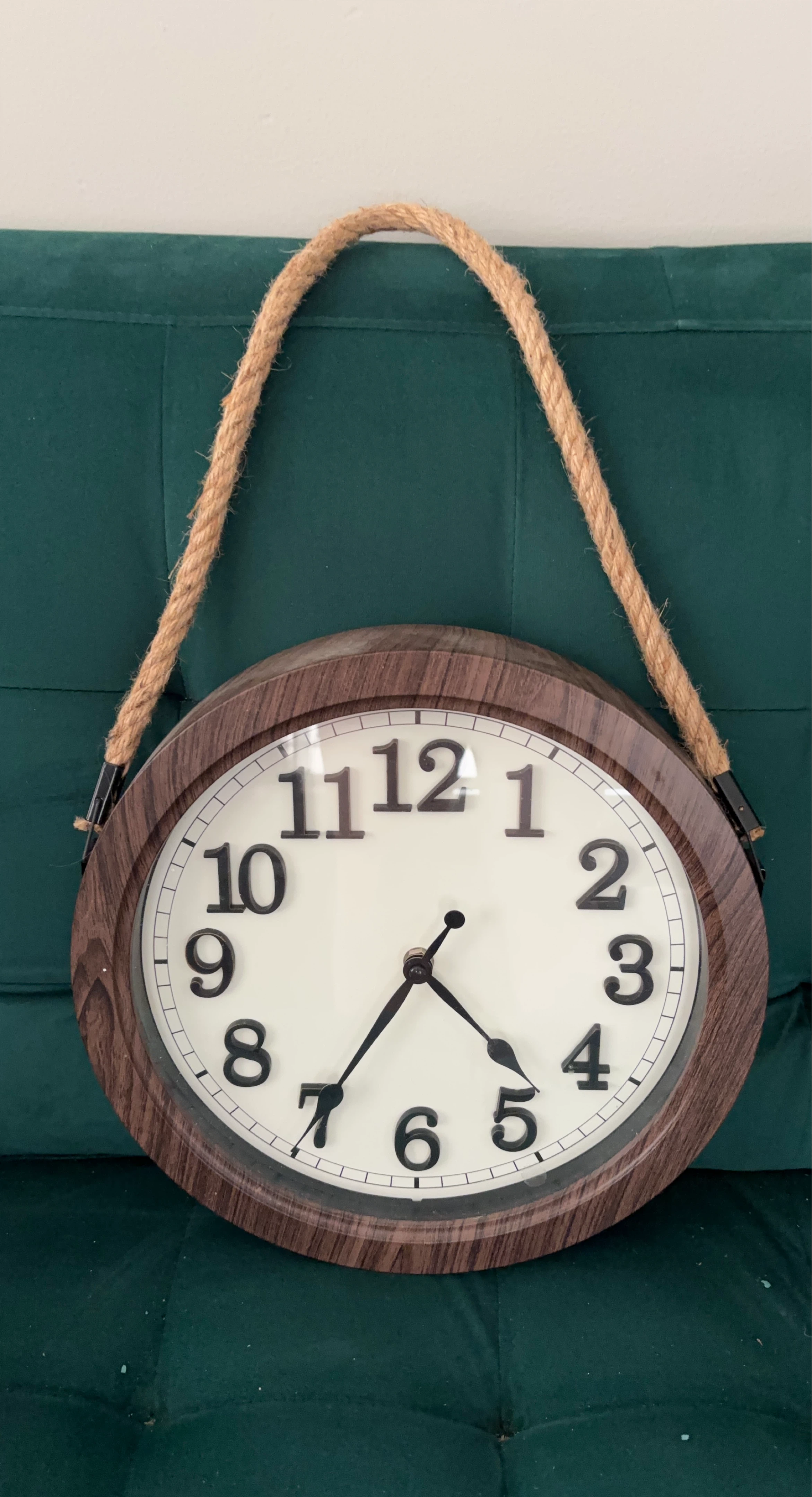 Wall Clock with Rope Hanger