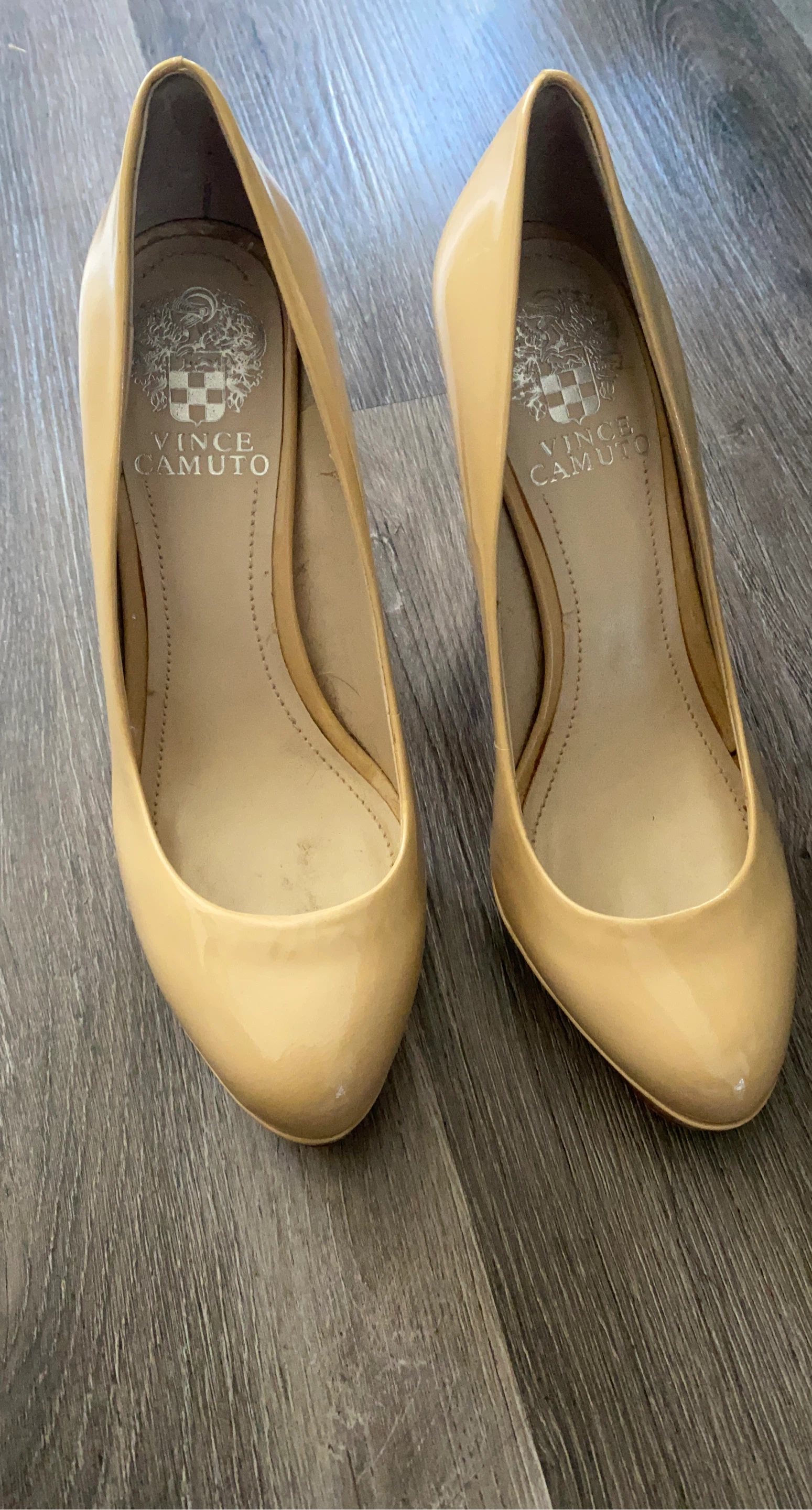 Vince Camuto Tan Patent Leather High Heels Size 7.5