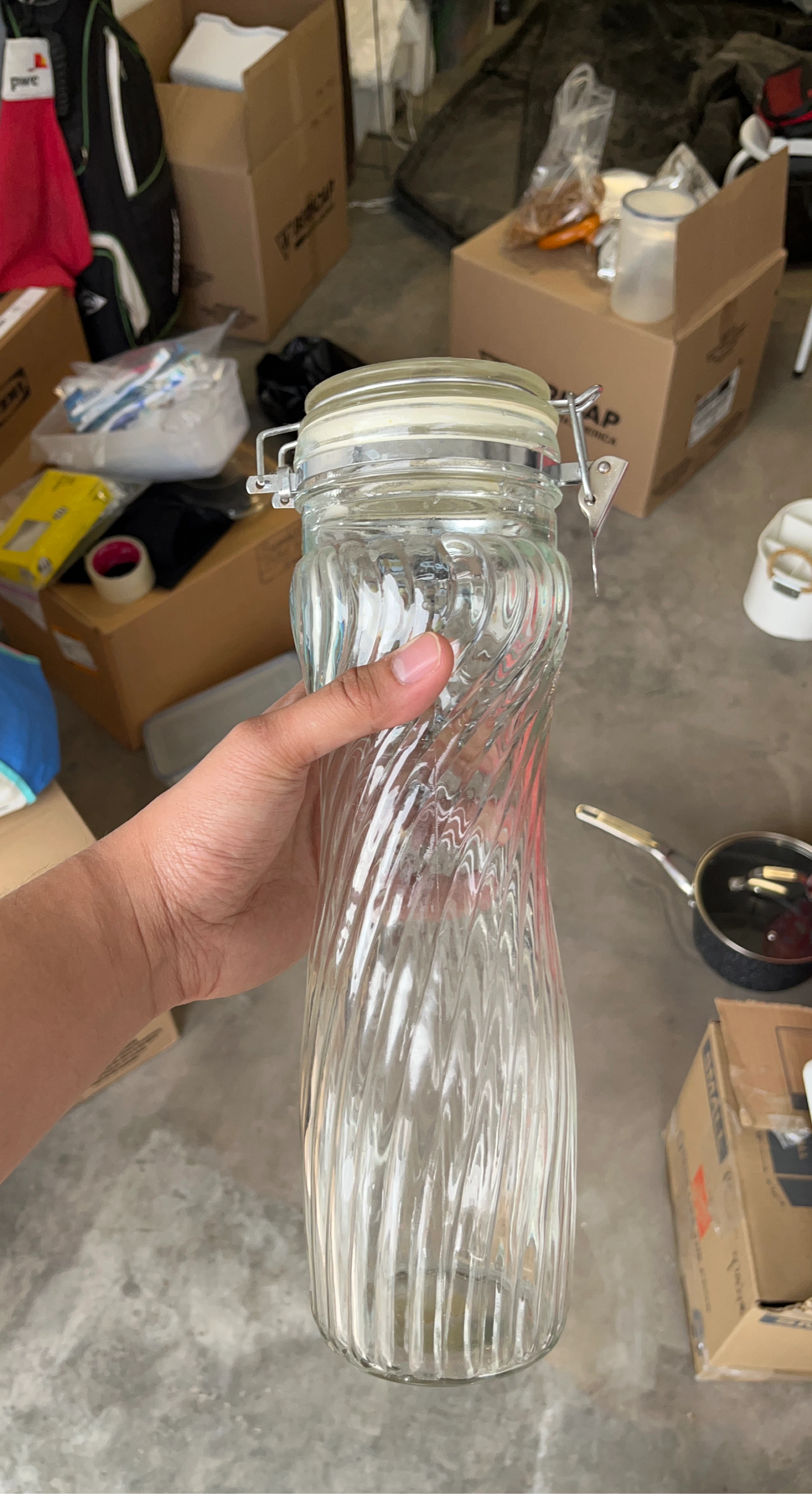Glass Canister Jar with Clamp Lid
