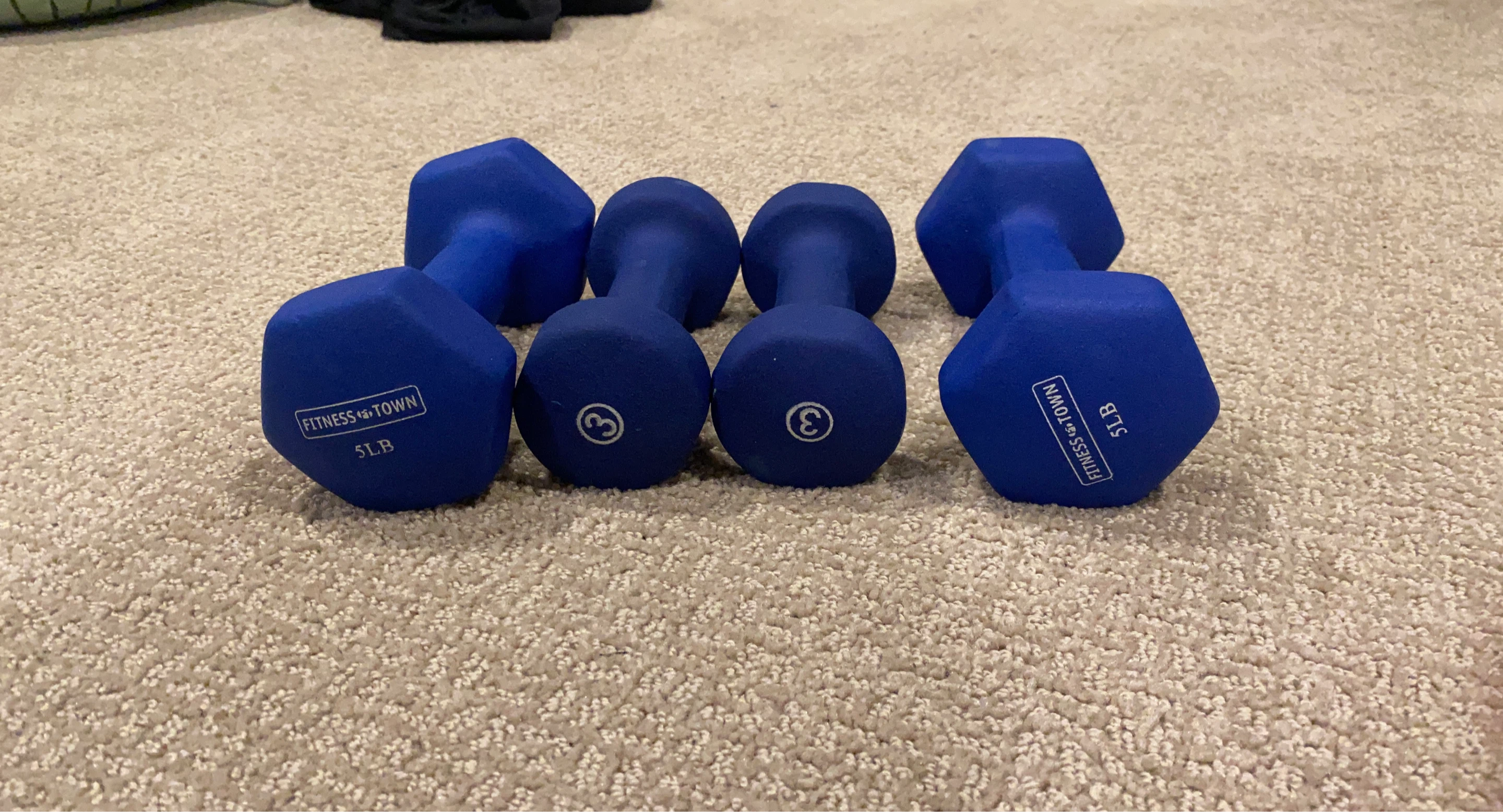 Fitness Town Dumbbell Set (2 x 5lb, 2 x 3lb)