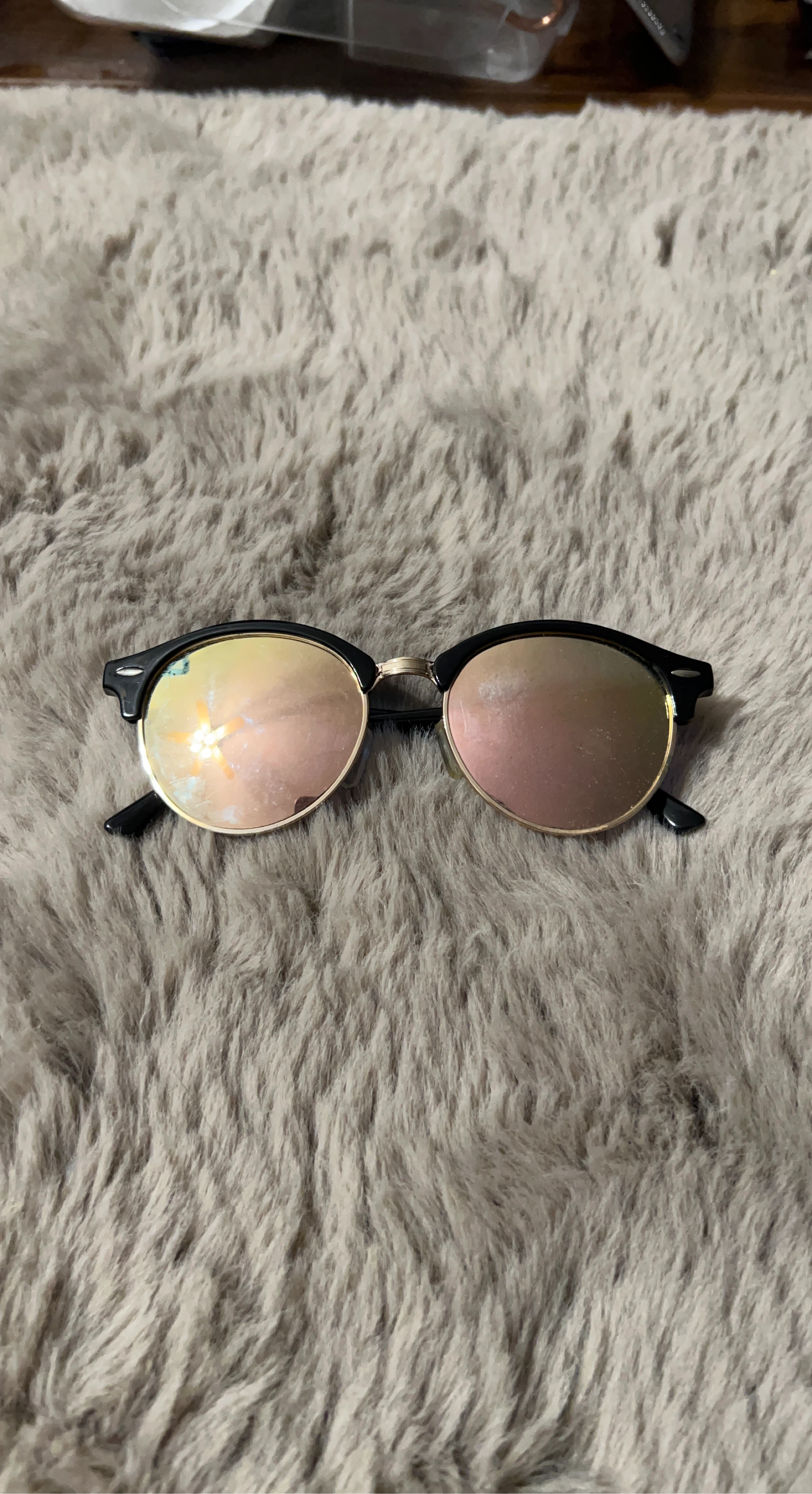 Black & Gold Clubmaster Style Sunglasses