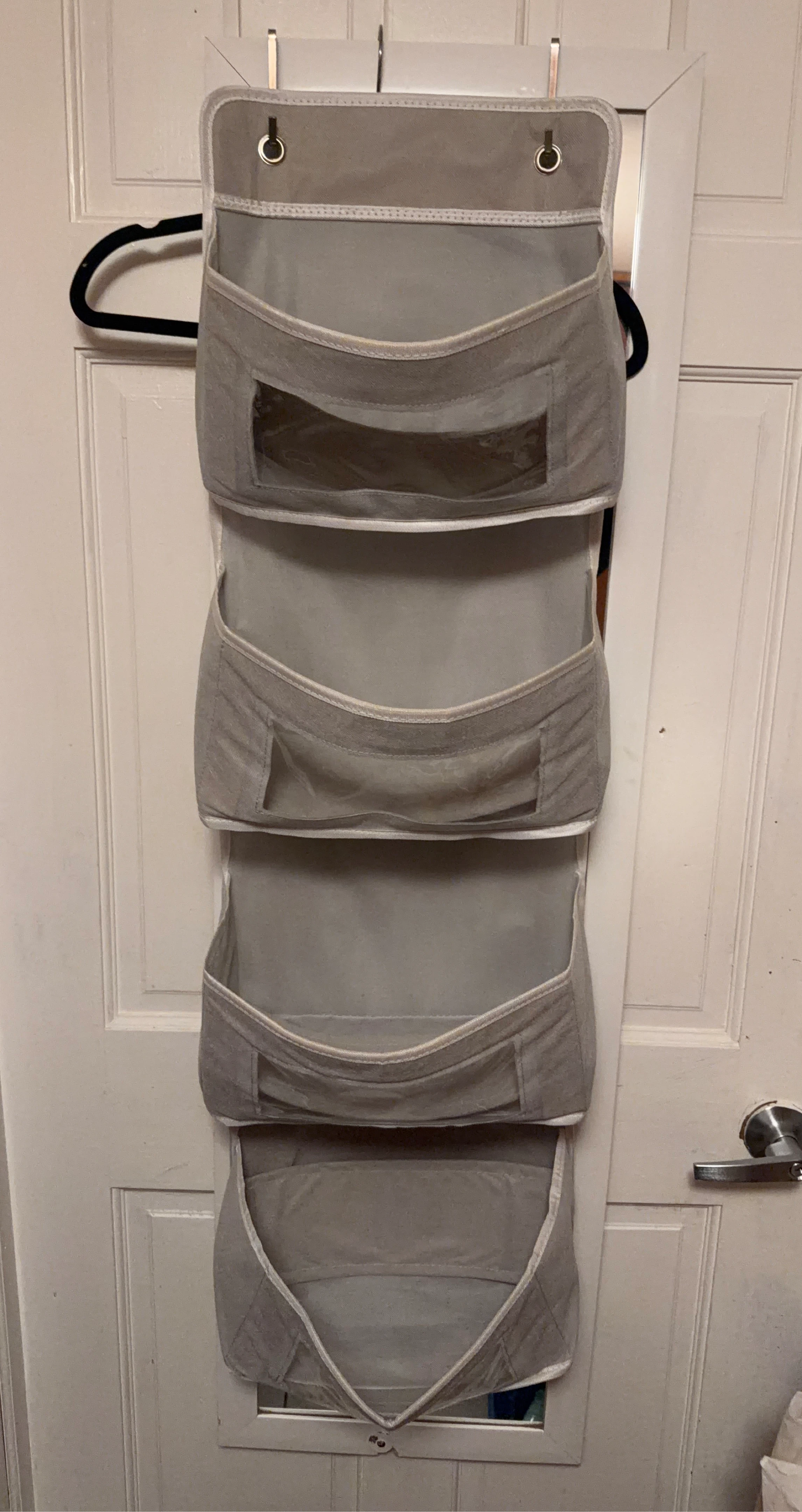 Over-the-Door Hanging Organizer 4 Pockets Gray