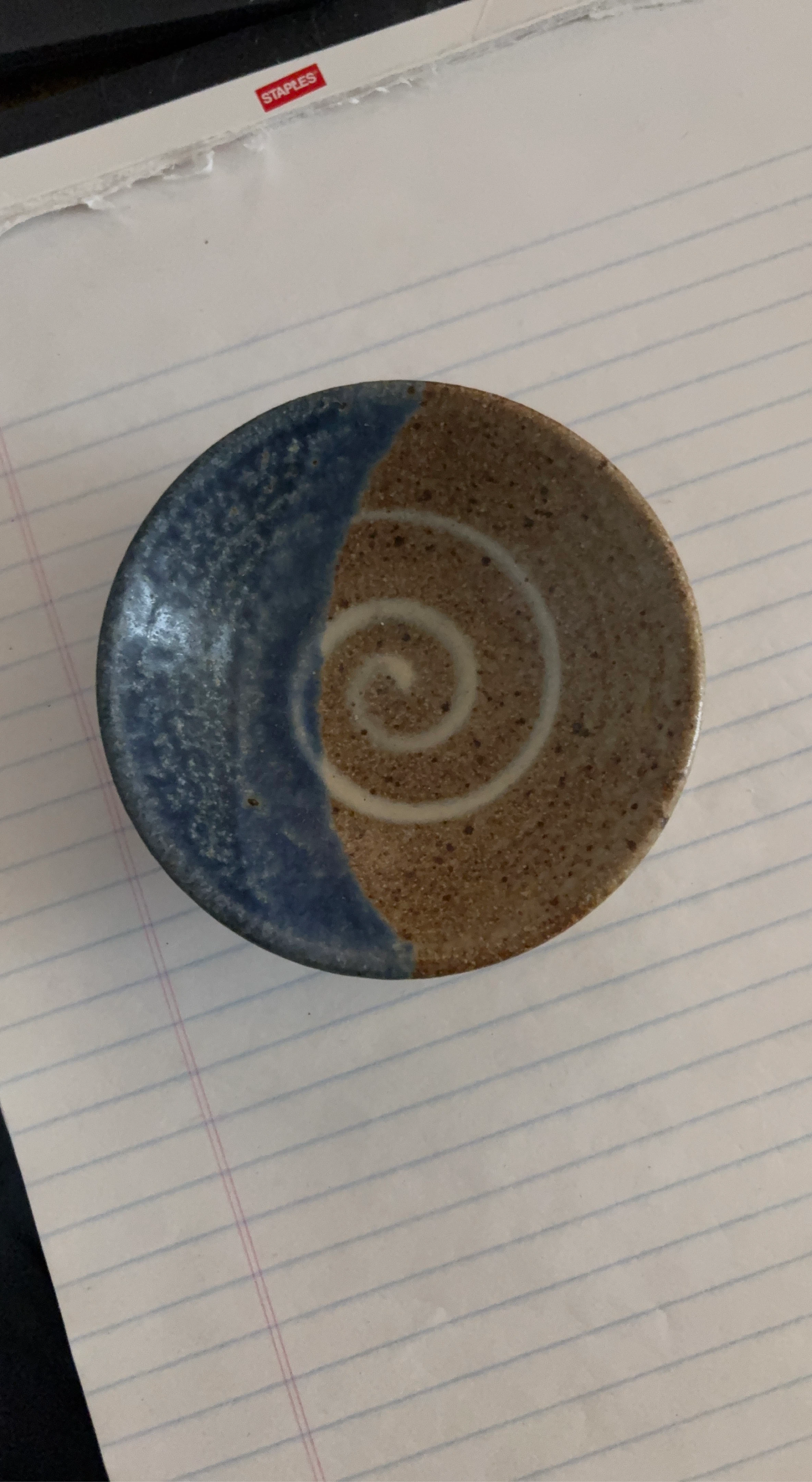 Handmade Ceramic Dish with Swirl Design
