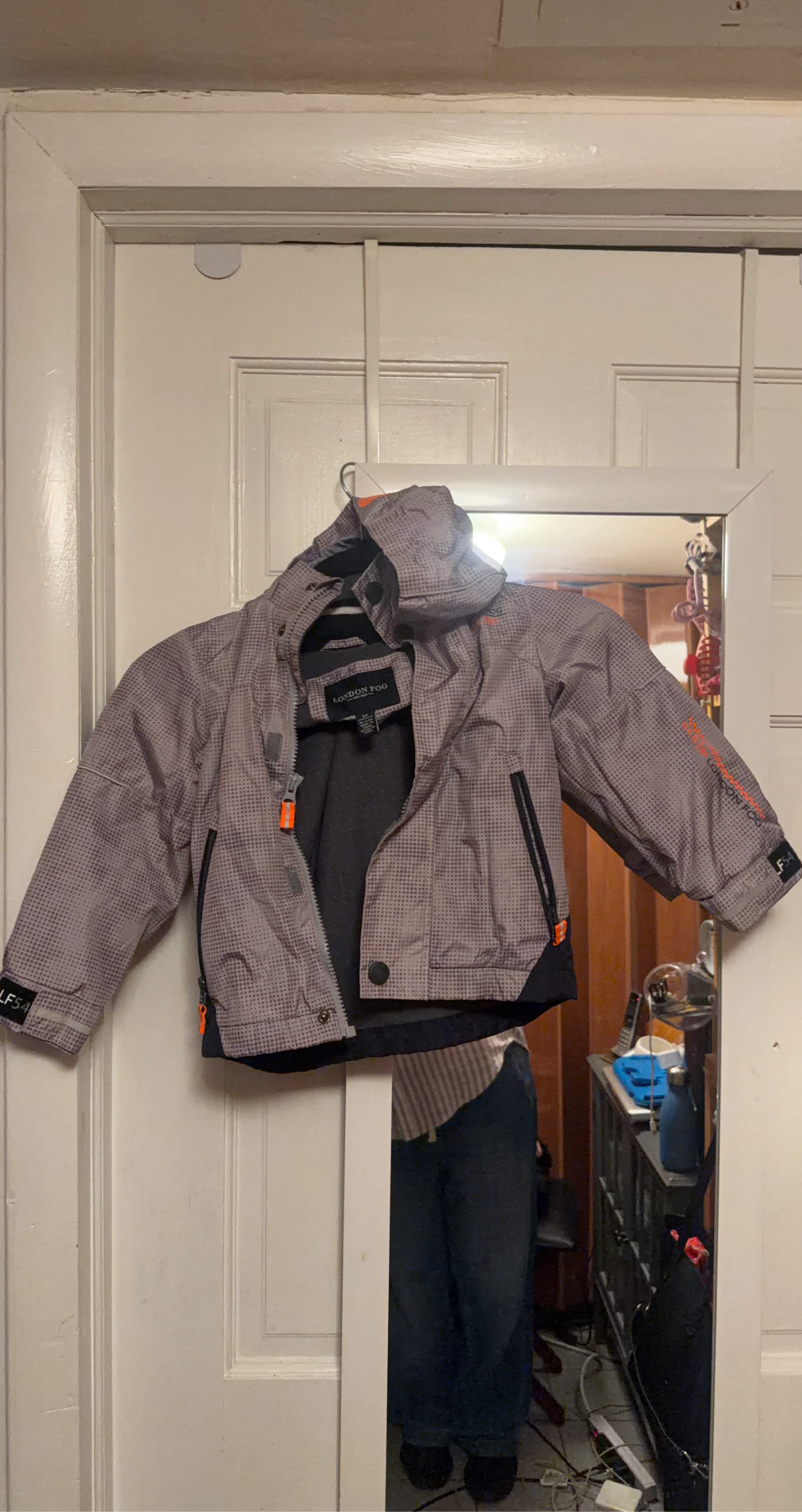 London Fog Boys 3T Grey Plaid Hooded Winter Jacket
