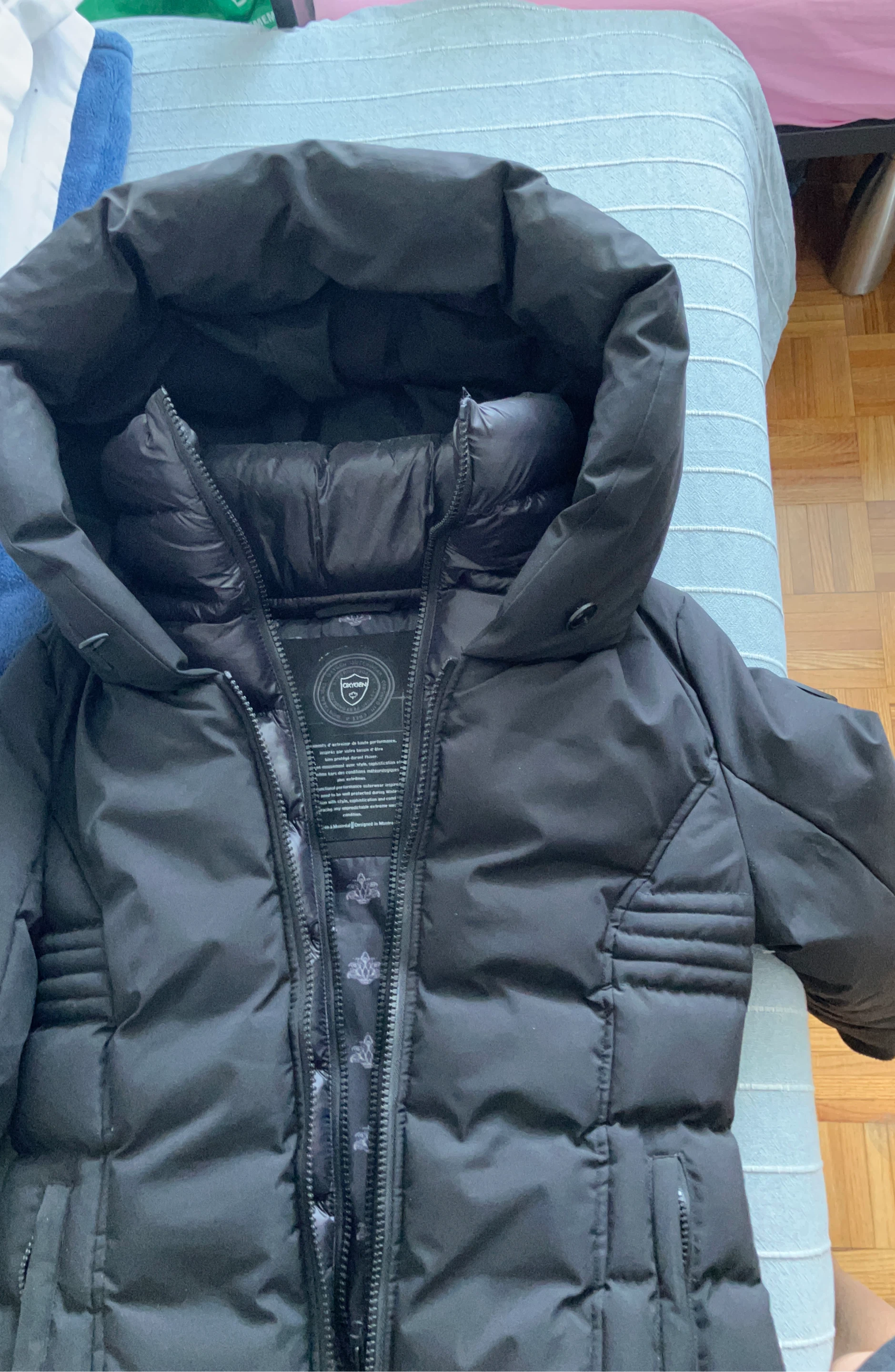 Oxygen Black Down Puffer Winter Jacket - photo 4