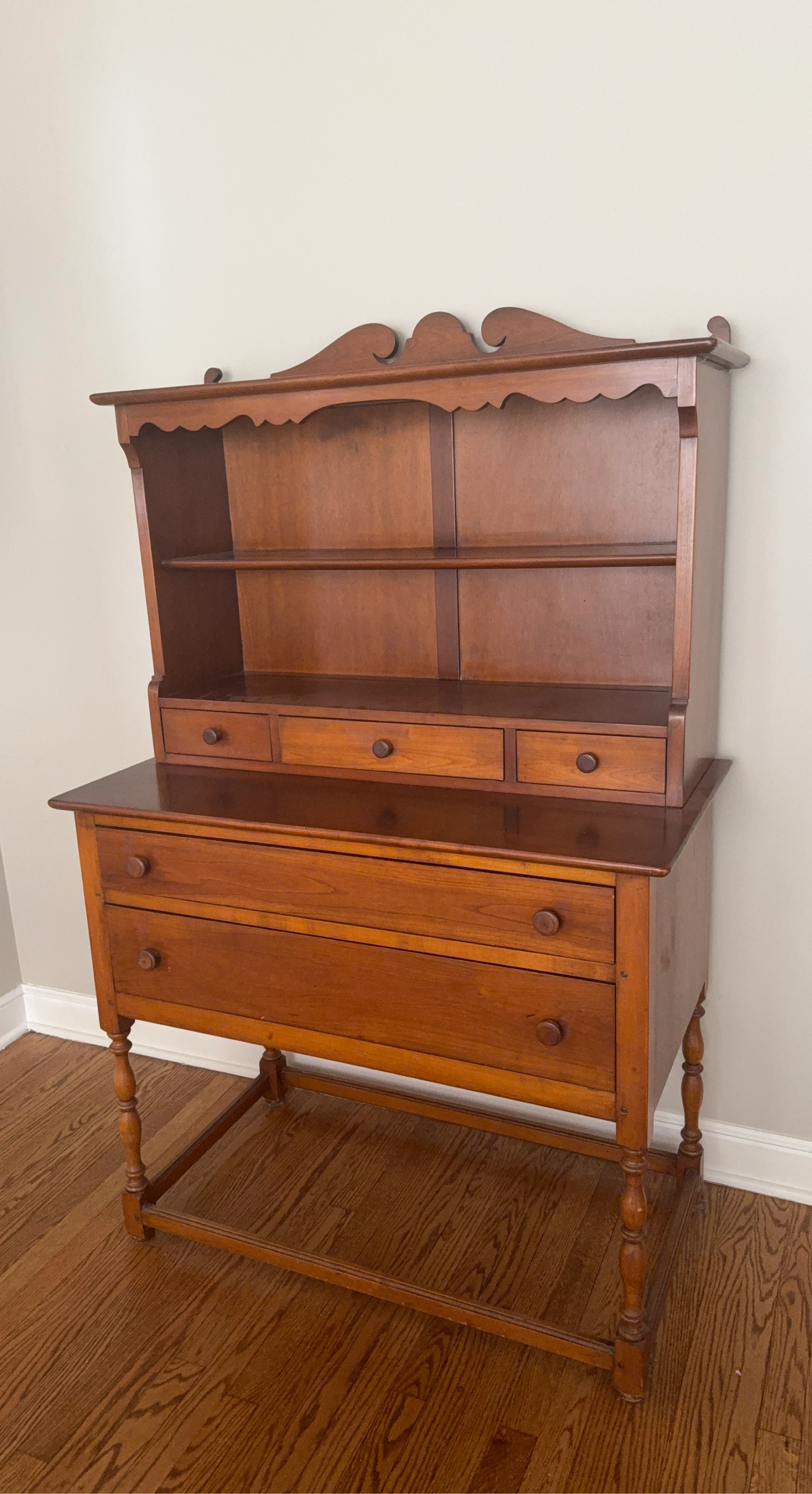 Vintage Wooden Hutch with Drawers