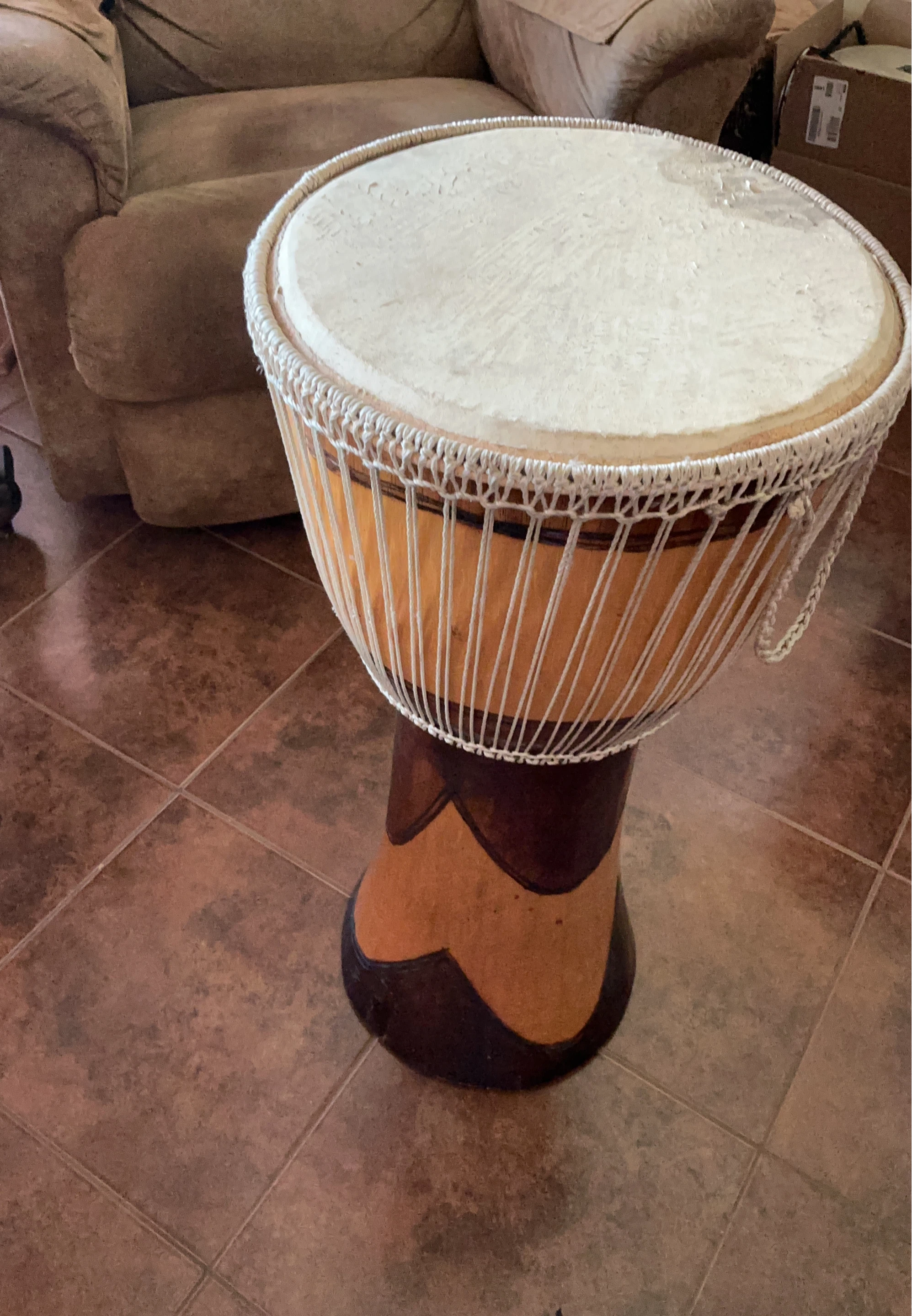 Djembe Drum with Animal Skin Head