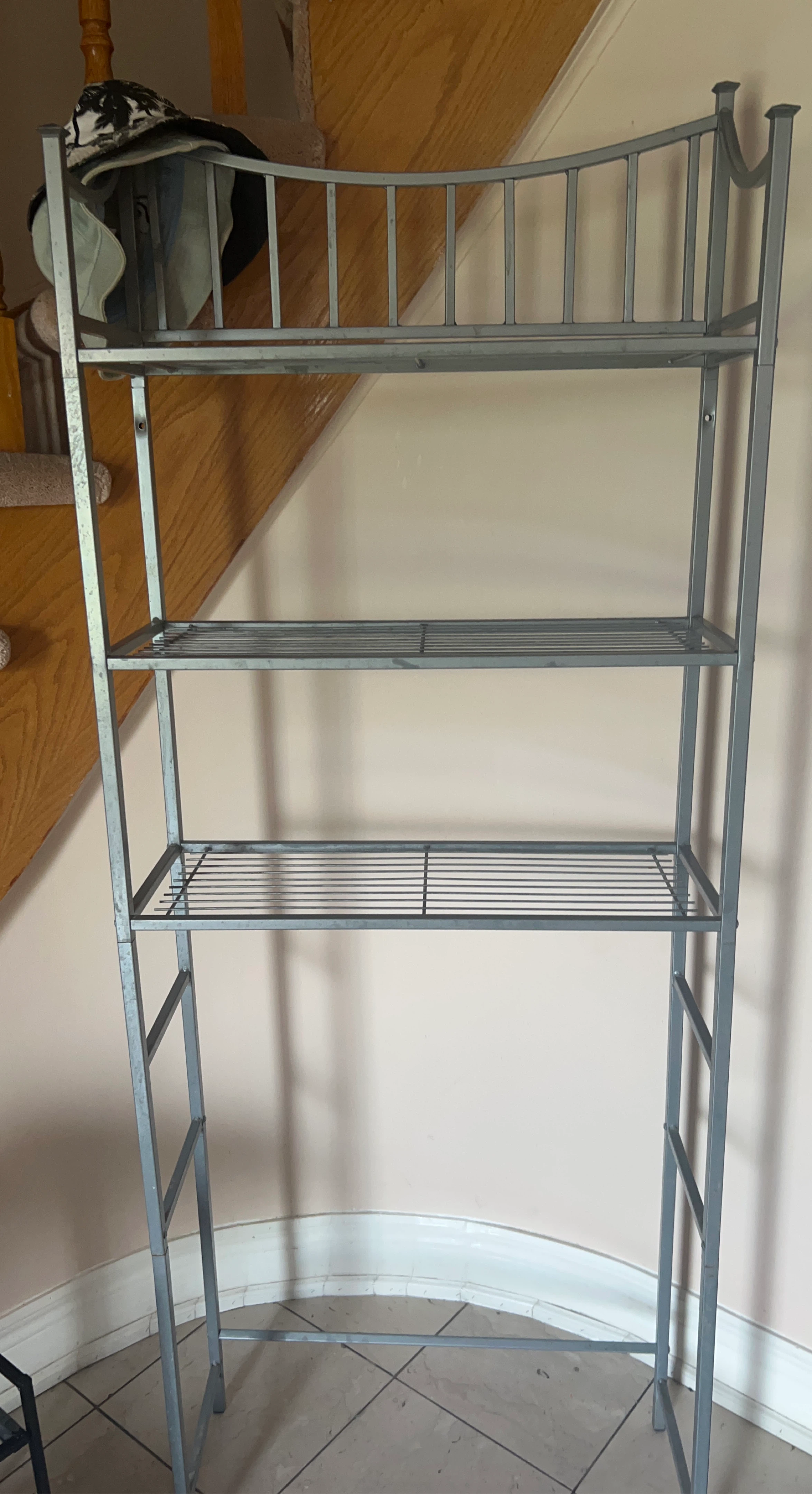 Grey Metal Ladder Shelf