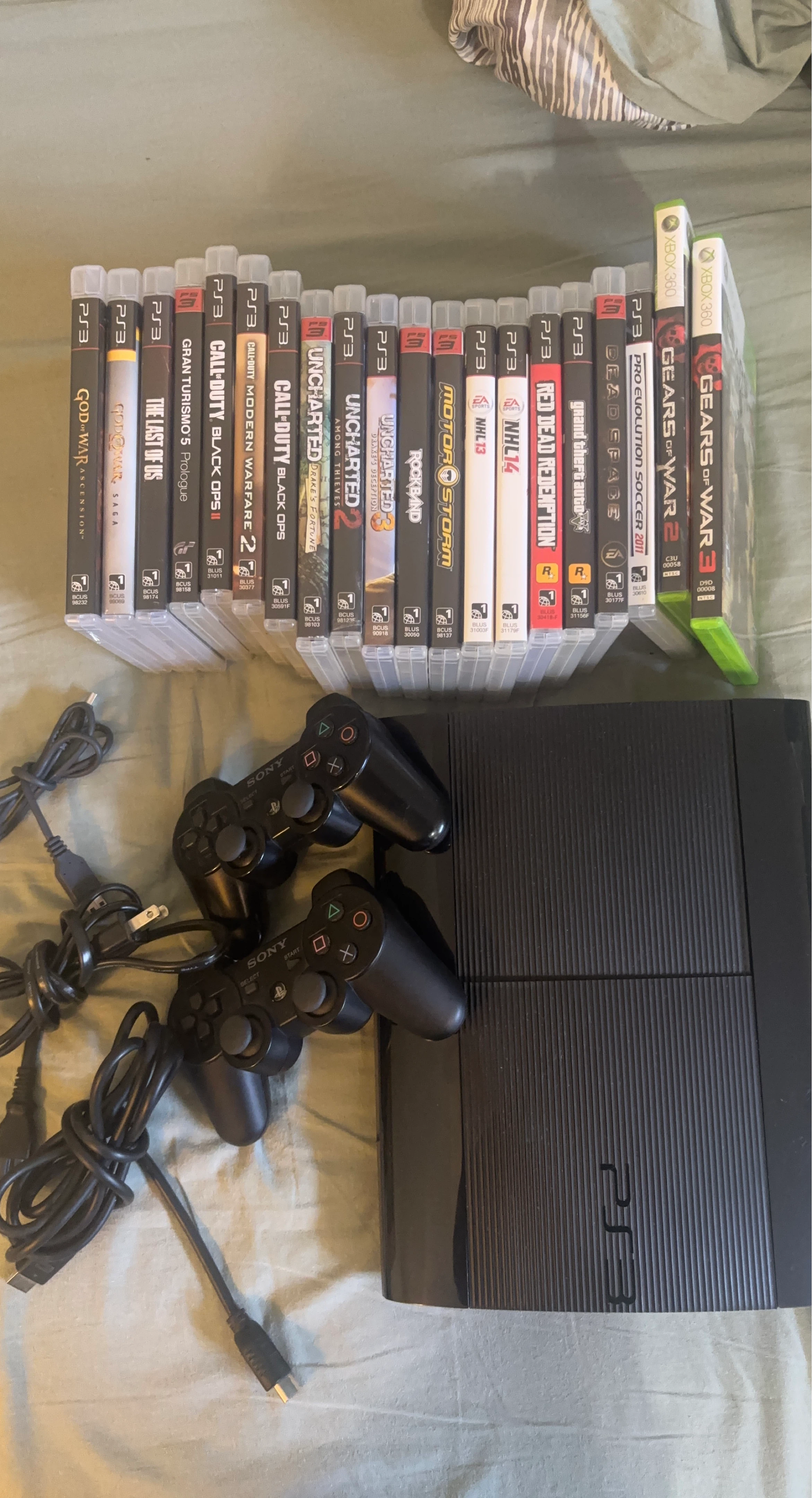 PlayStation 3 Console with 2 Controllers and Games