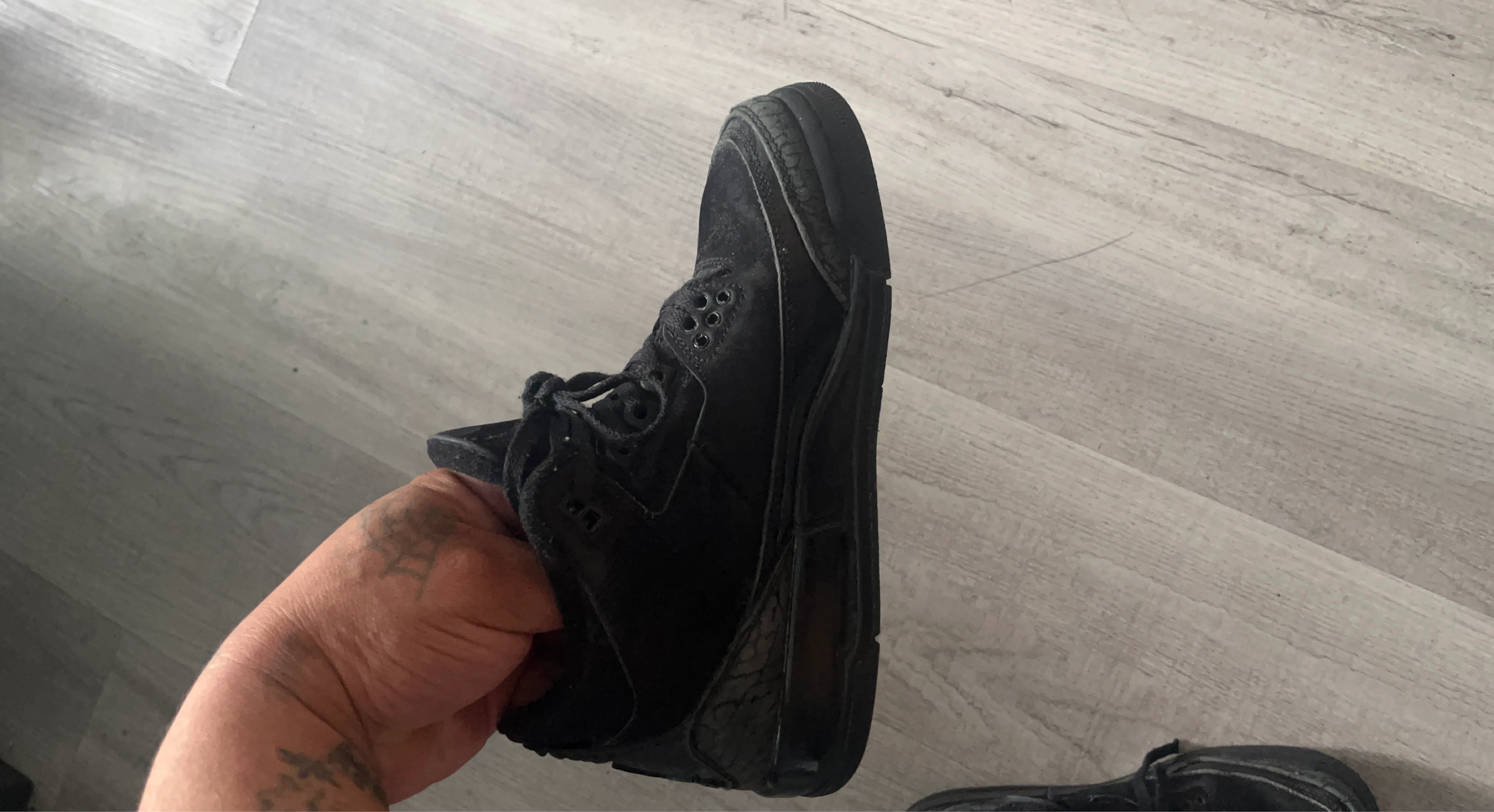 Jordan 3 '88 Black Sneakers Youth Size 4Y