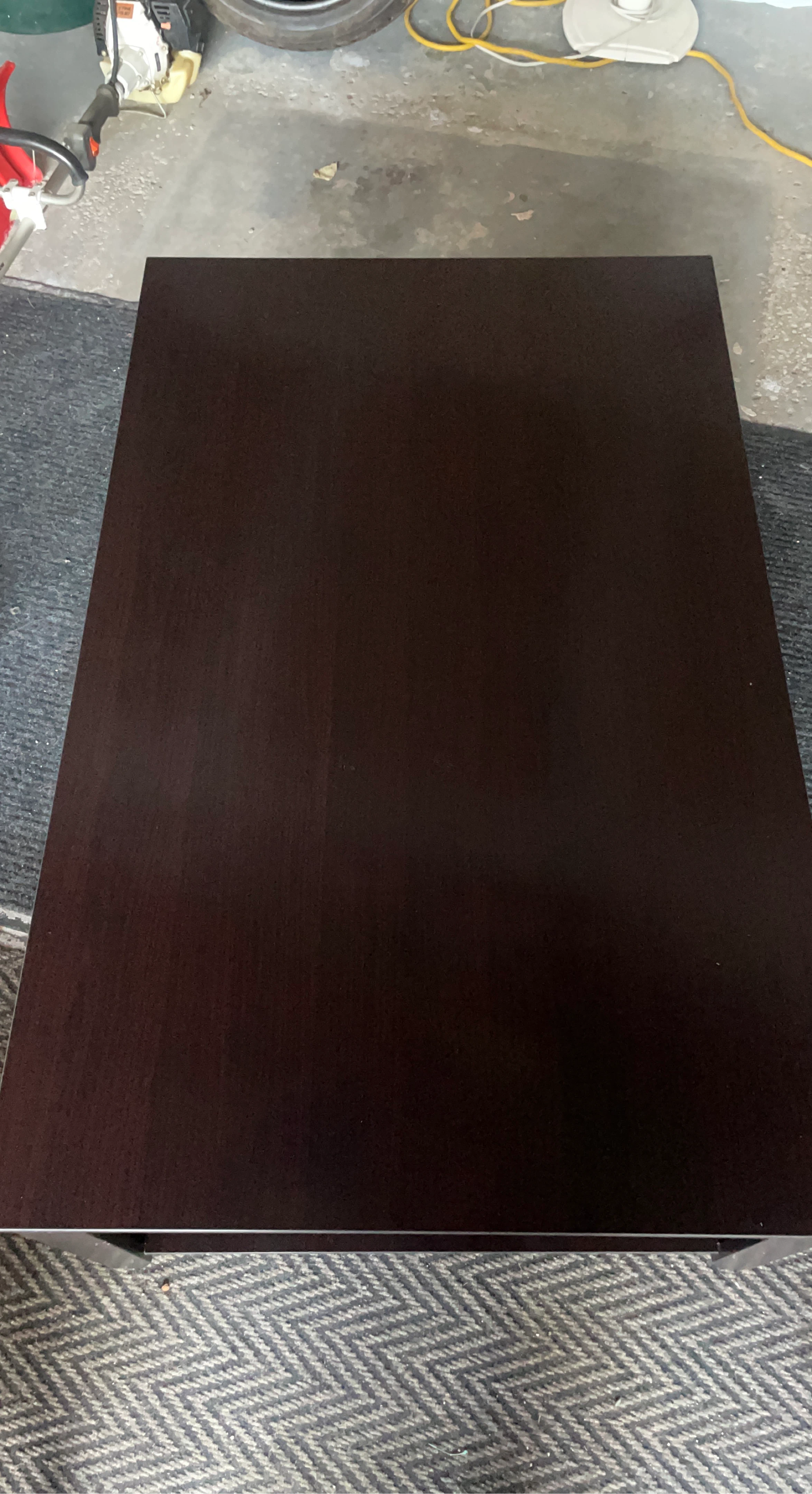 Dark Wood Coffee Table with Shelf