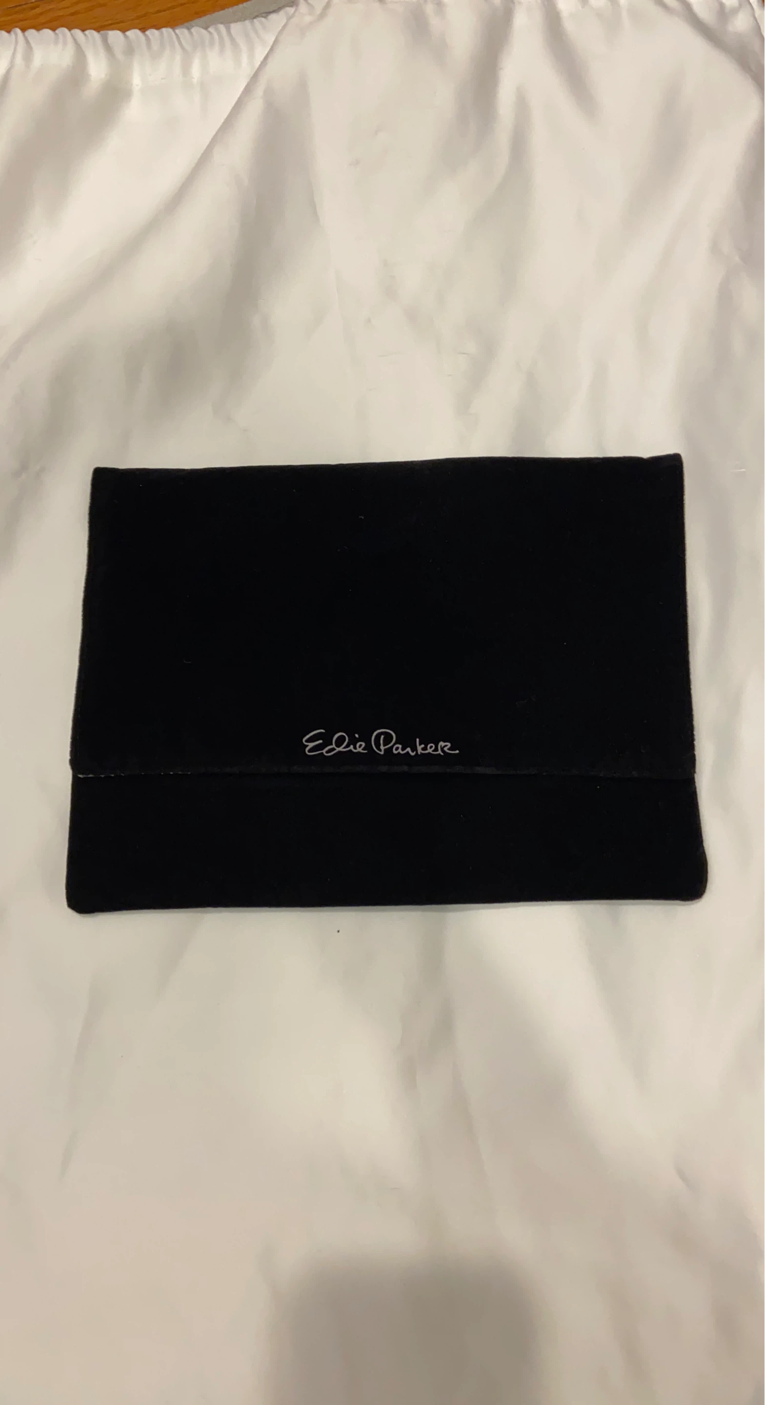 Edie Parker Black Velvet Pouch Bag