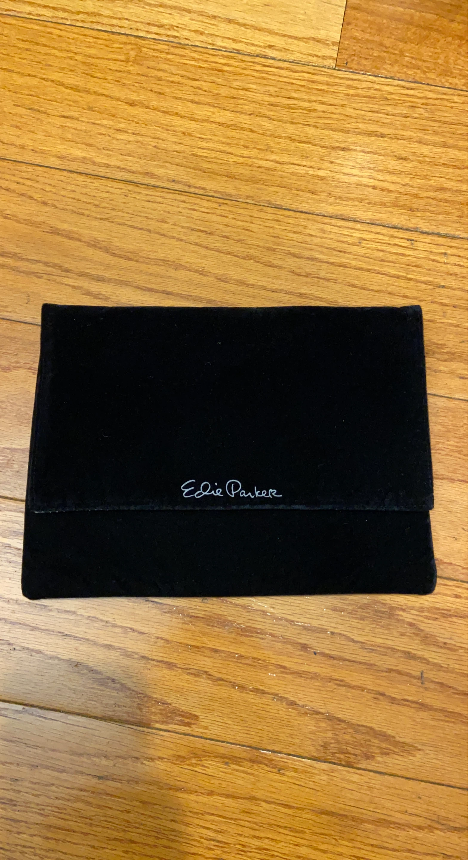Edie Parker Black Velvet Clutch