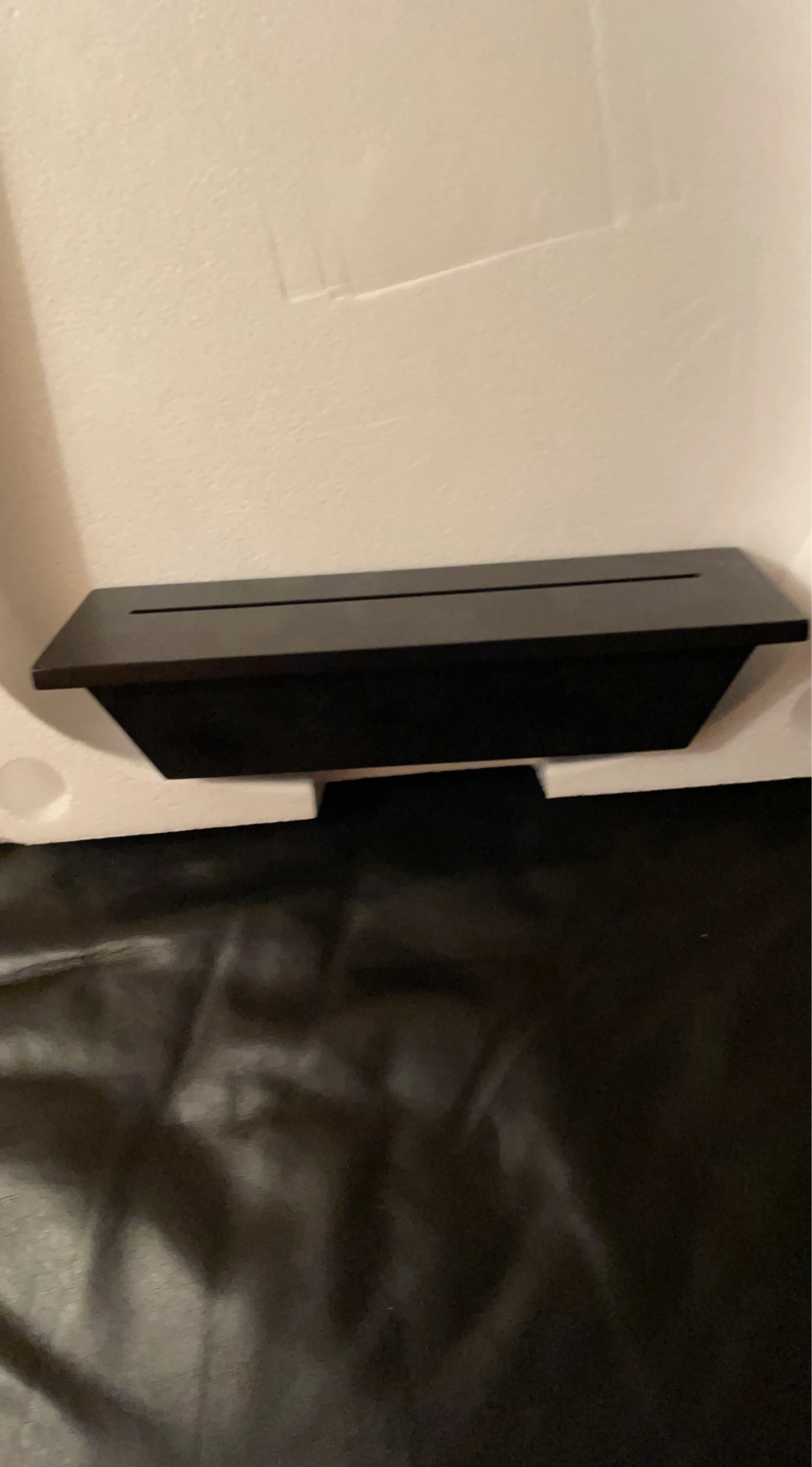 Black wooden shelf