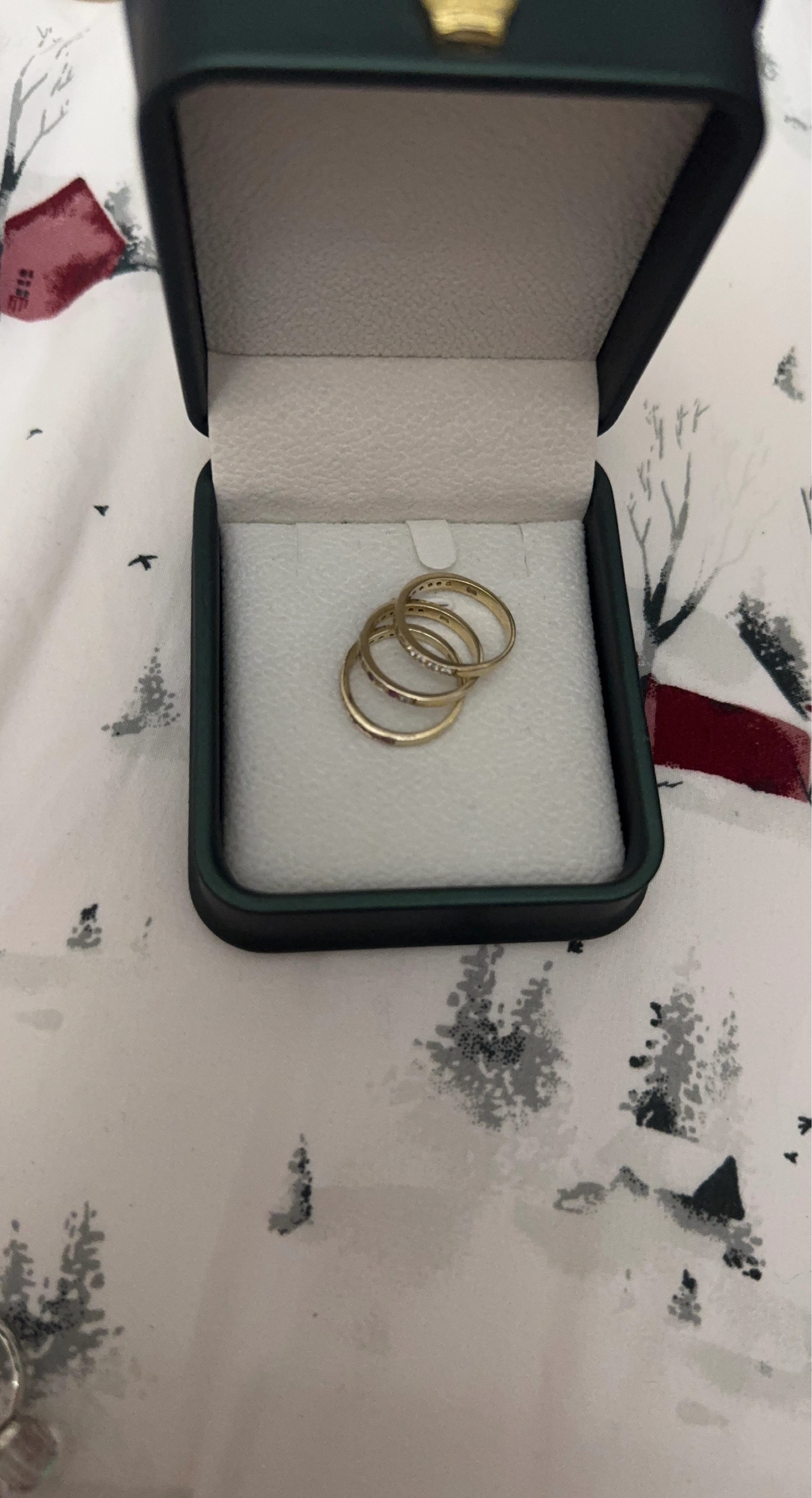 Set of 3 Gold Rings silver 925