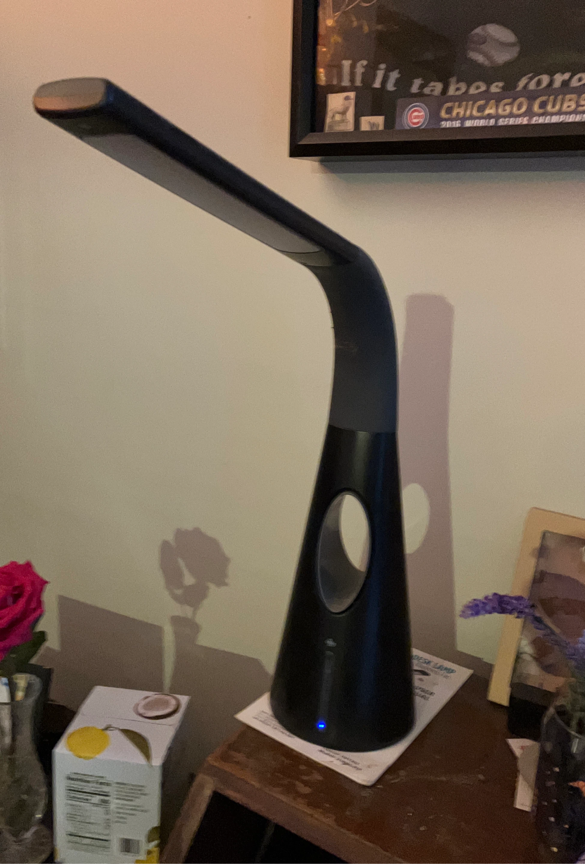 UltraBrite LED Desk Lamp with Bladeless Fan - Black