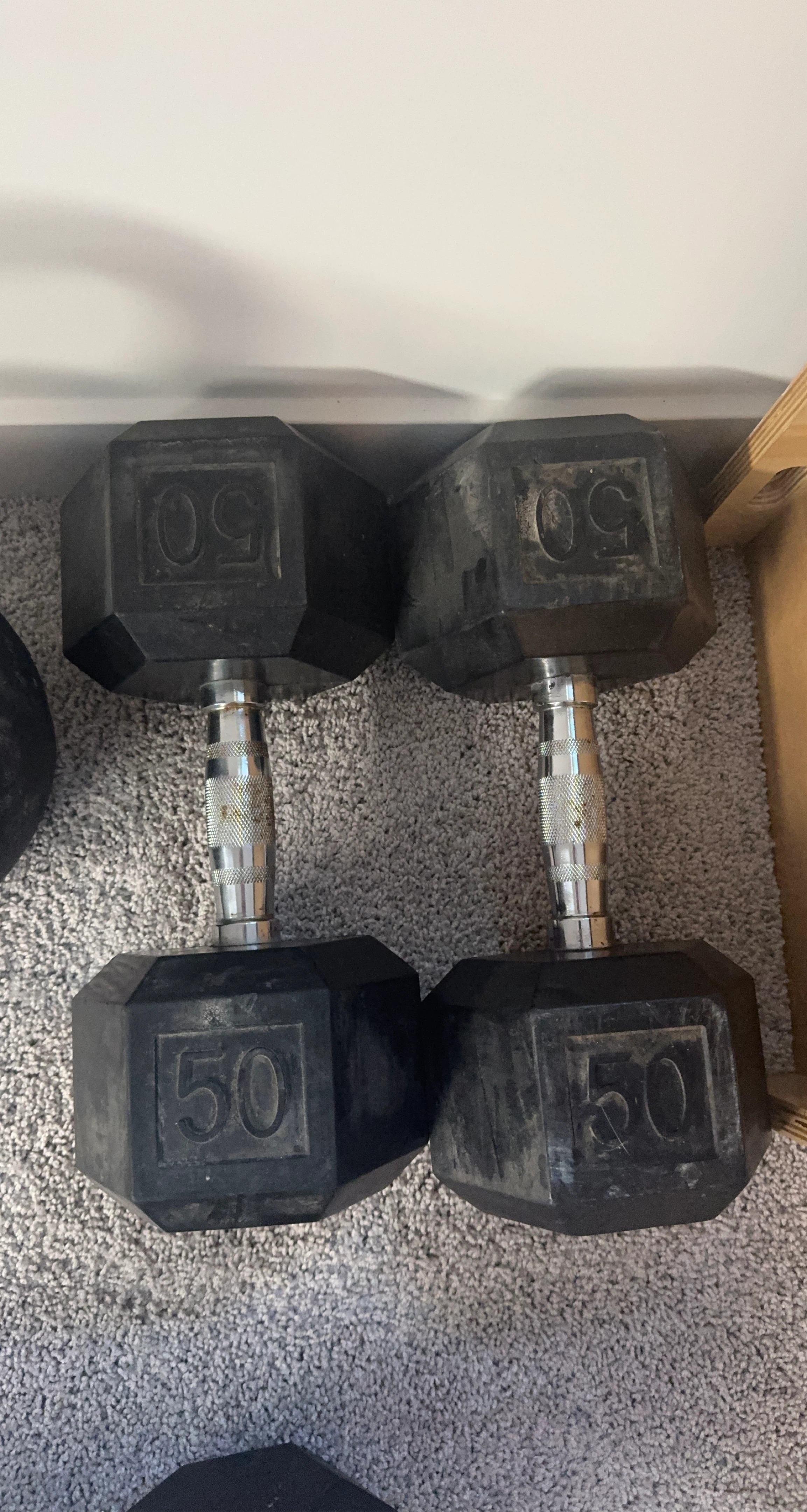 50 lb Hex Dumbbell Set