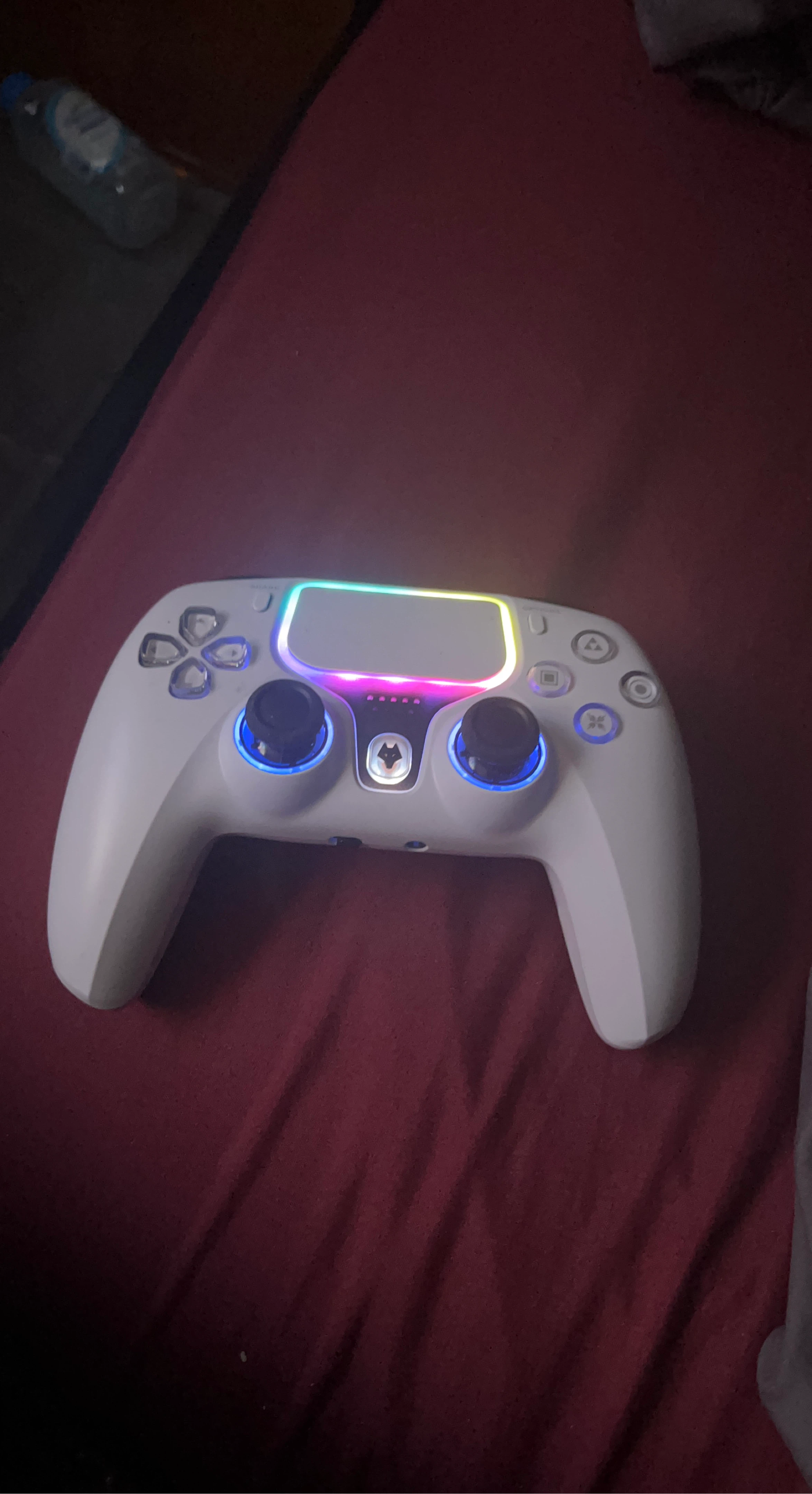 White Gaming Controller with RGB Lighting