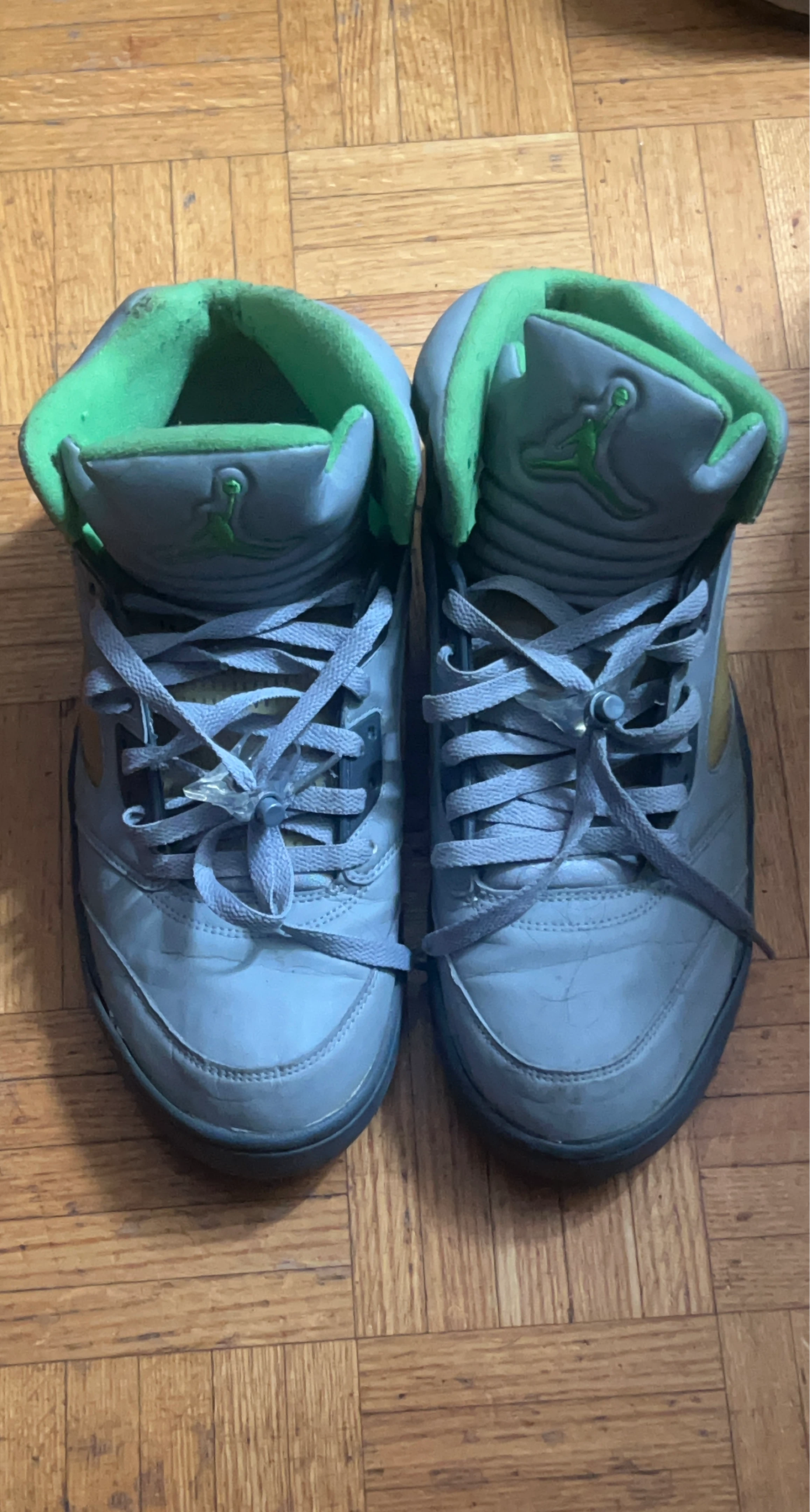 Air Jordan 5 Retro Grey Green Sneakers