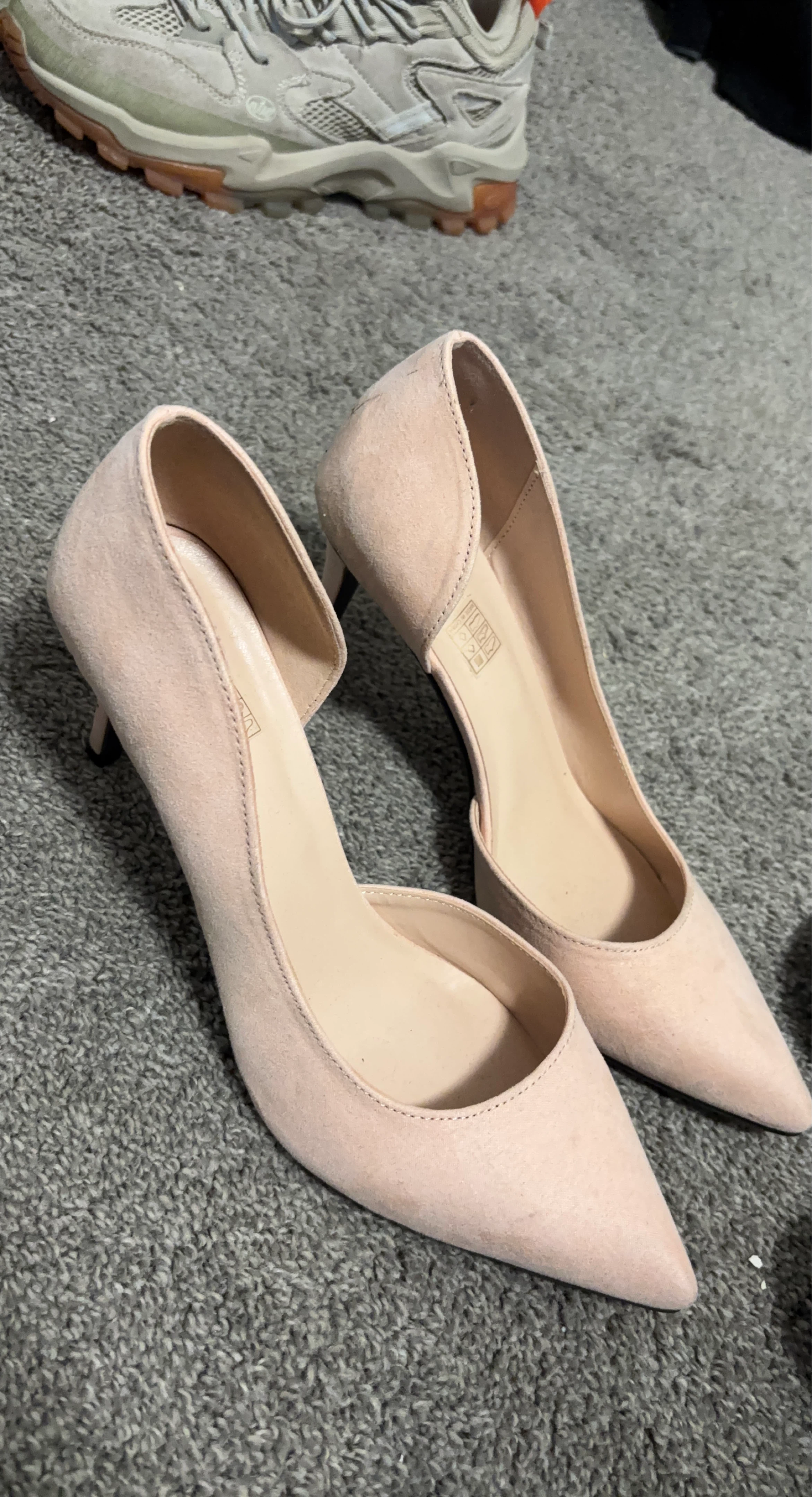 Light Pink Suede Pumps